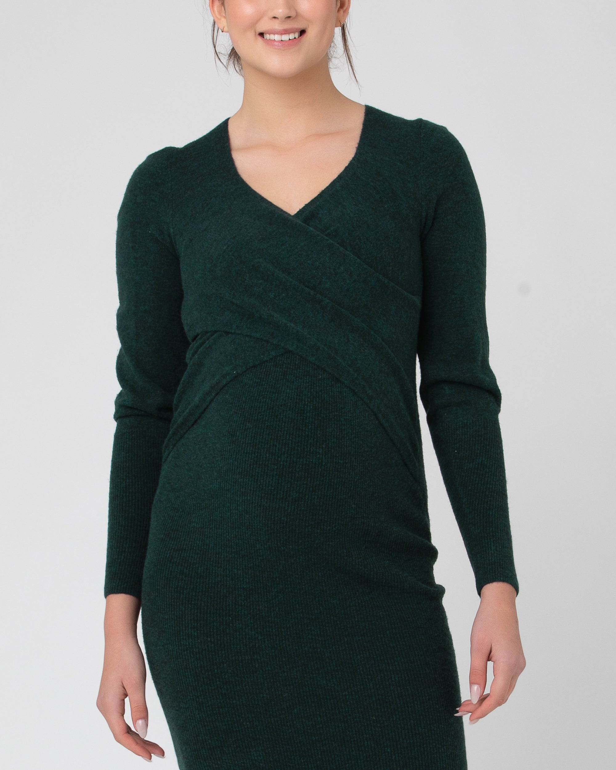 Heidi Nursing Knit Dress  Forest