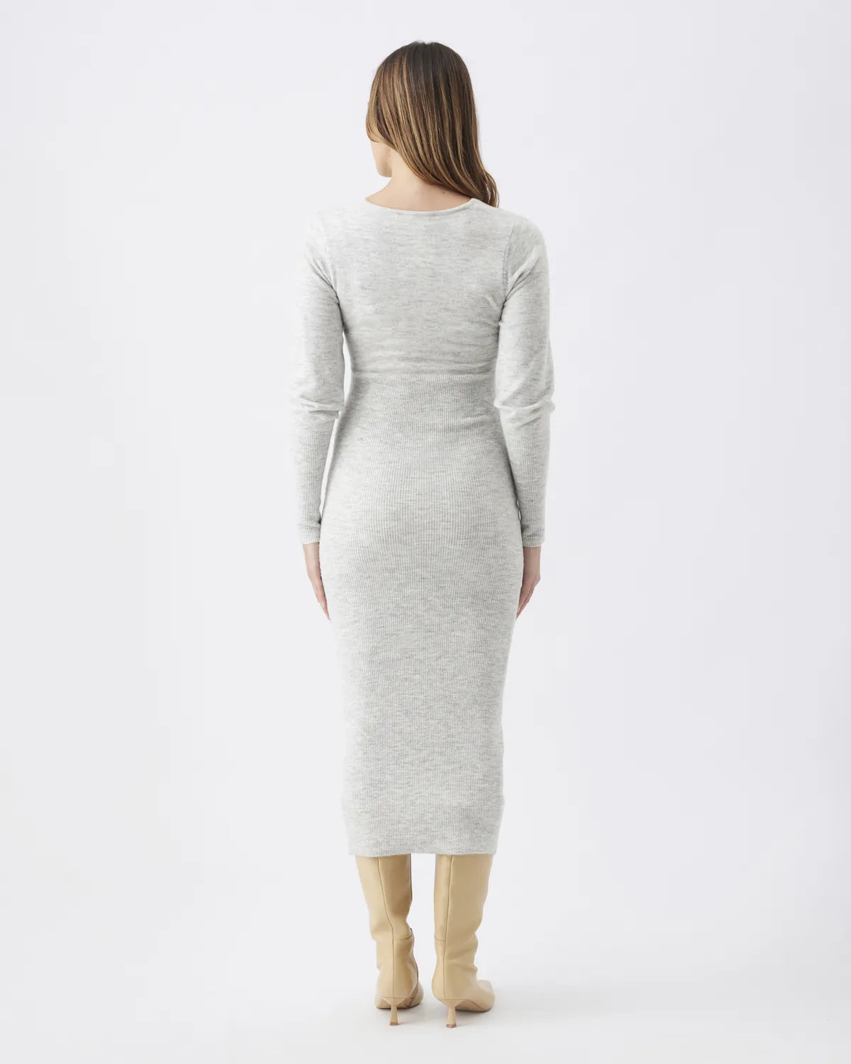 Heidi Nursing Knit Dress Snow Marle