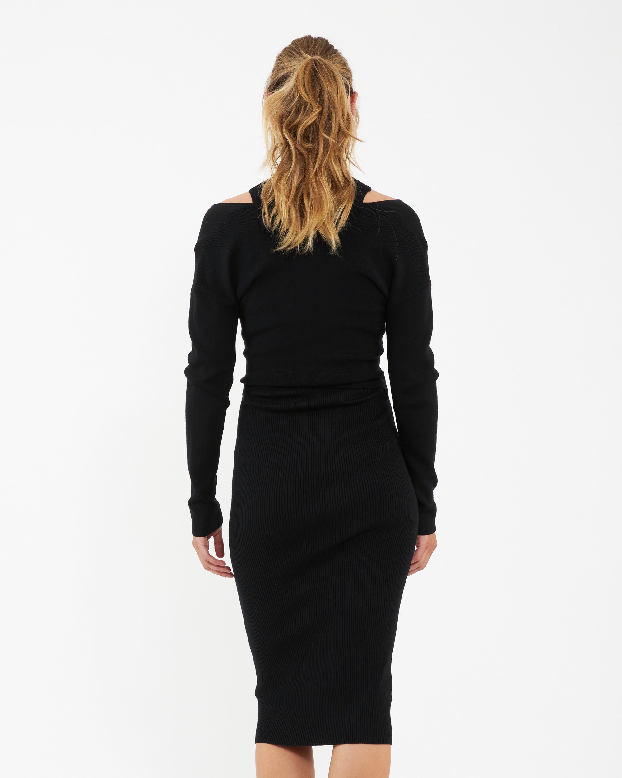 Dayna Nursing Knit Dress Black