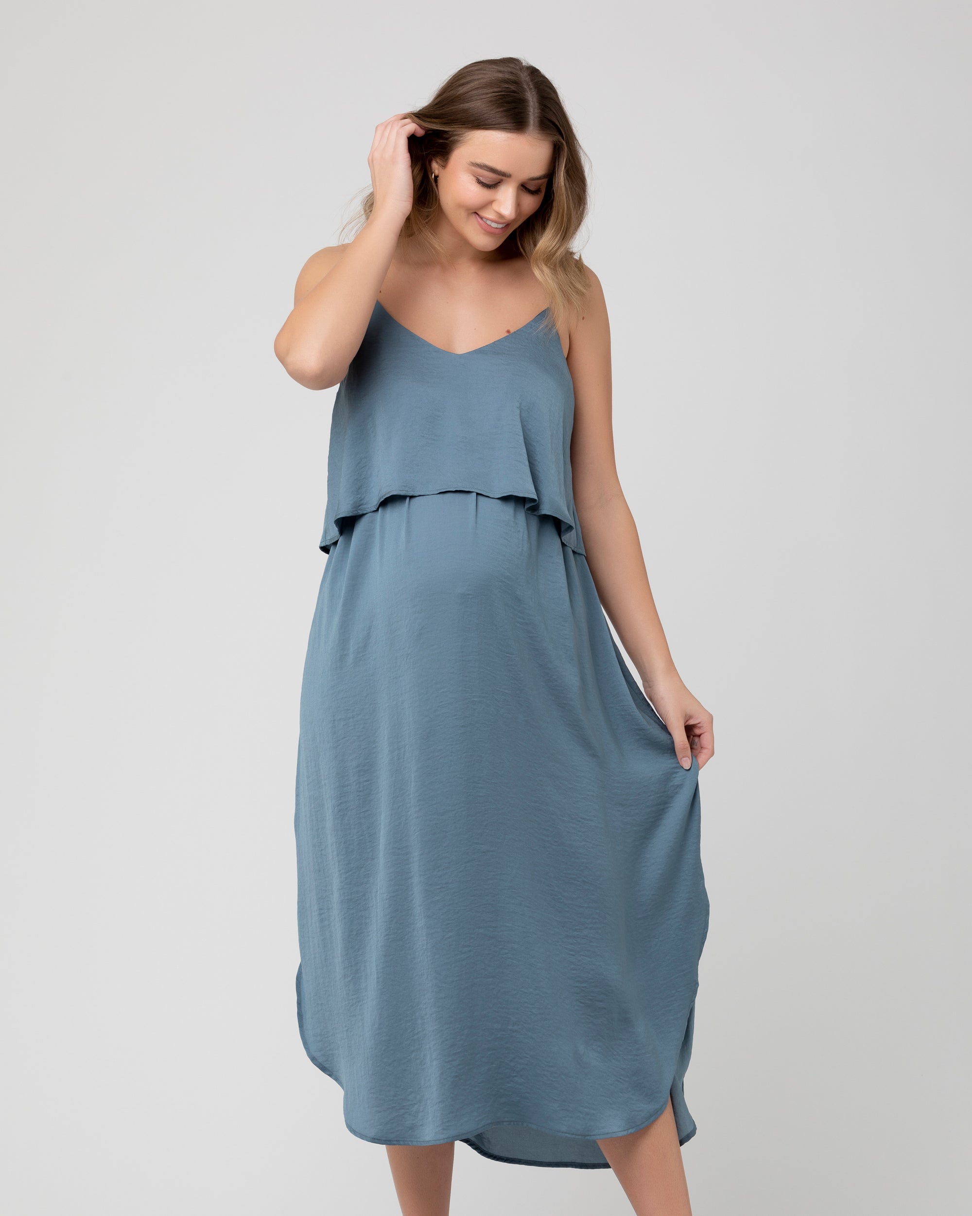 Nursing Slip Dress Petrol