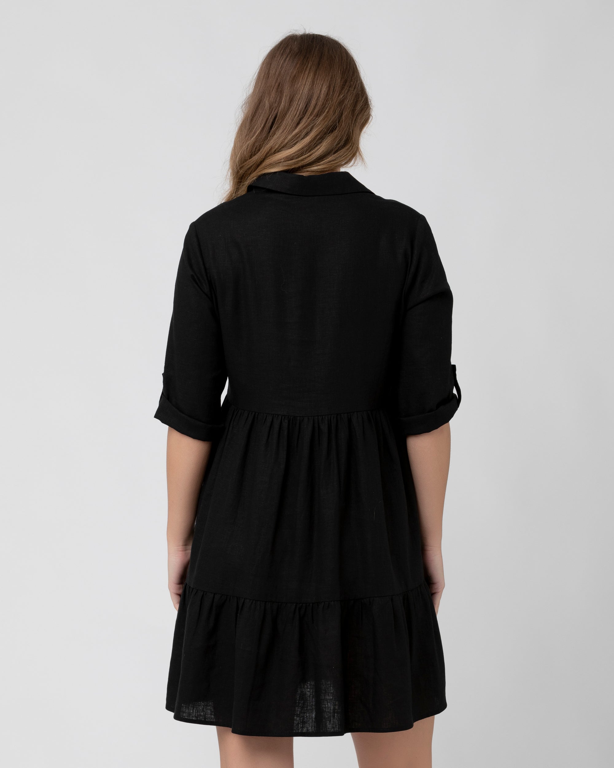 Adel Linen Dress Black