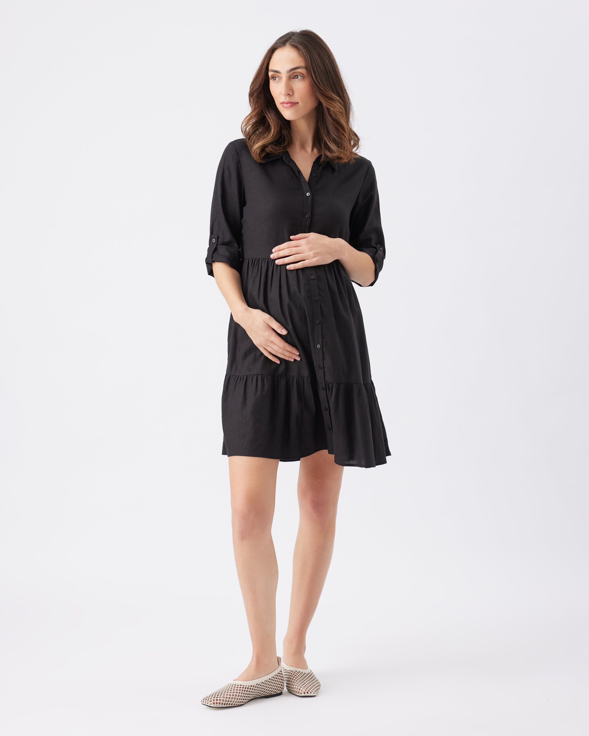 Adel Linen Dress Black