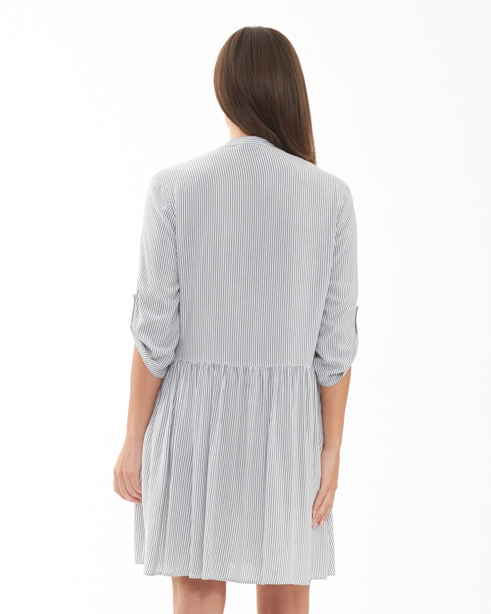Sam Stripe Dress  Slate / White