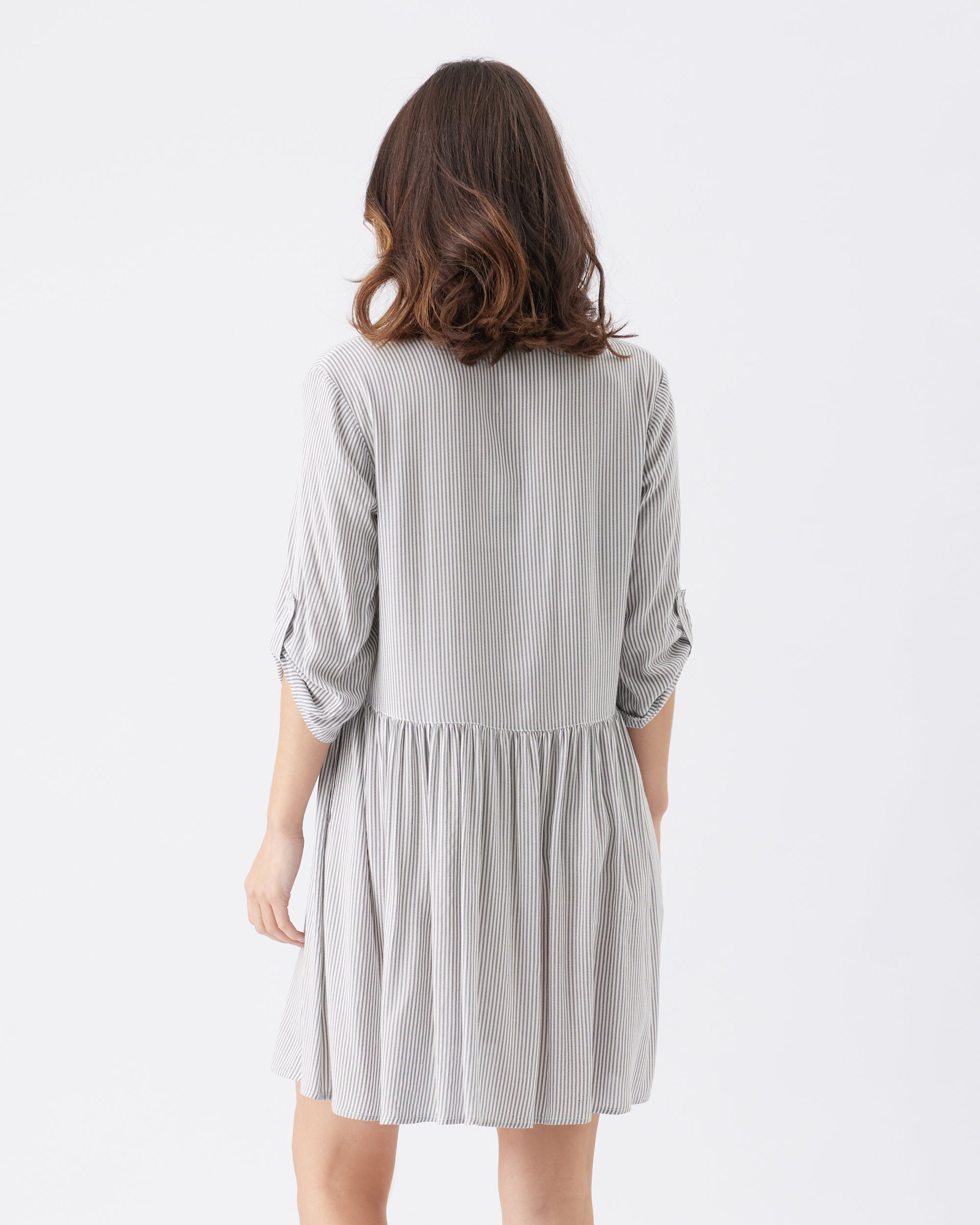 Sam Stripe Dress Slate / White