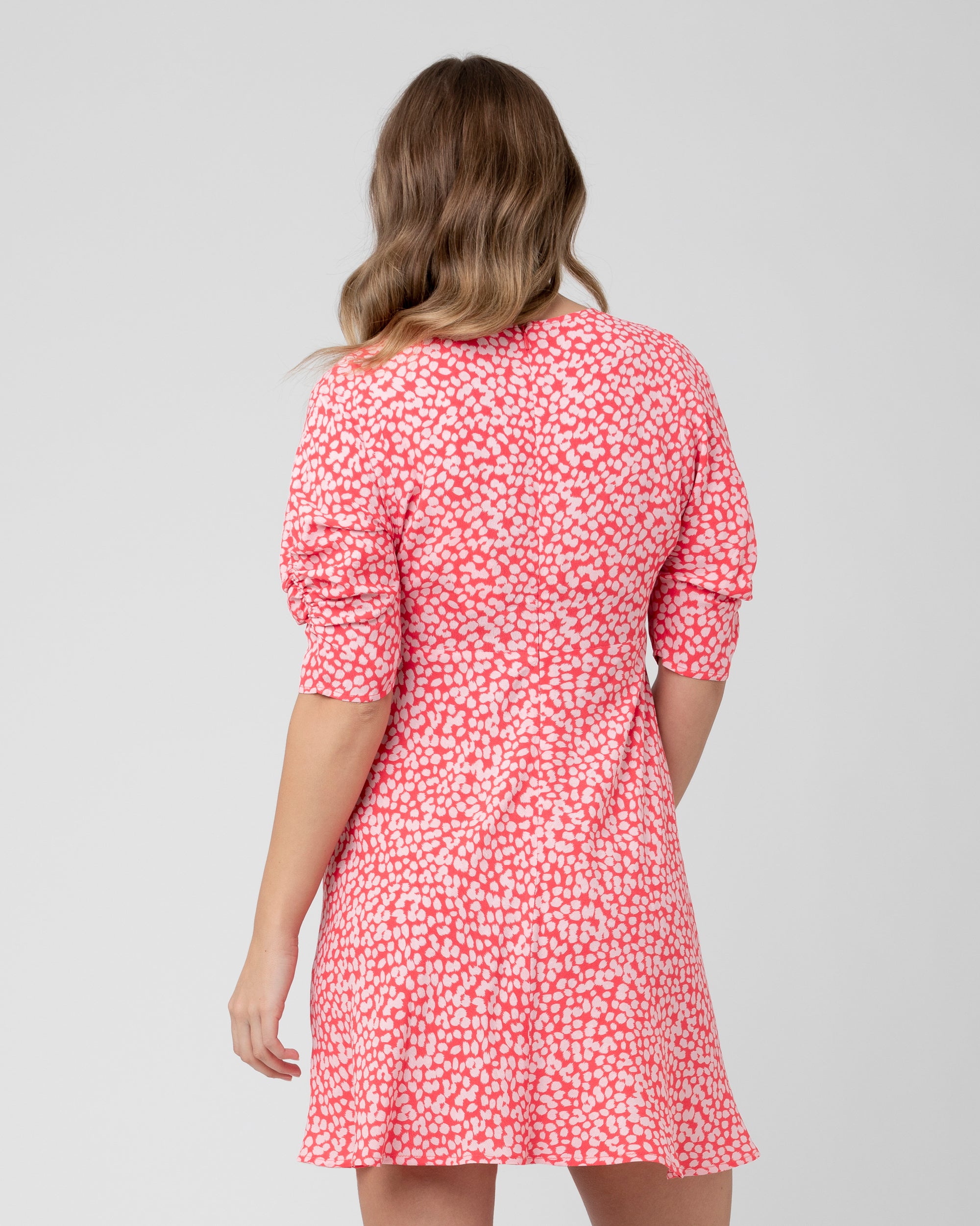 Harriet Tie Front Dress Red / Lilac