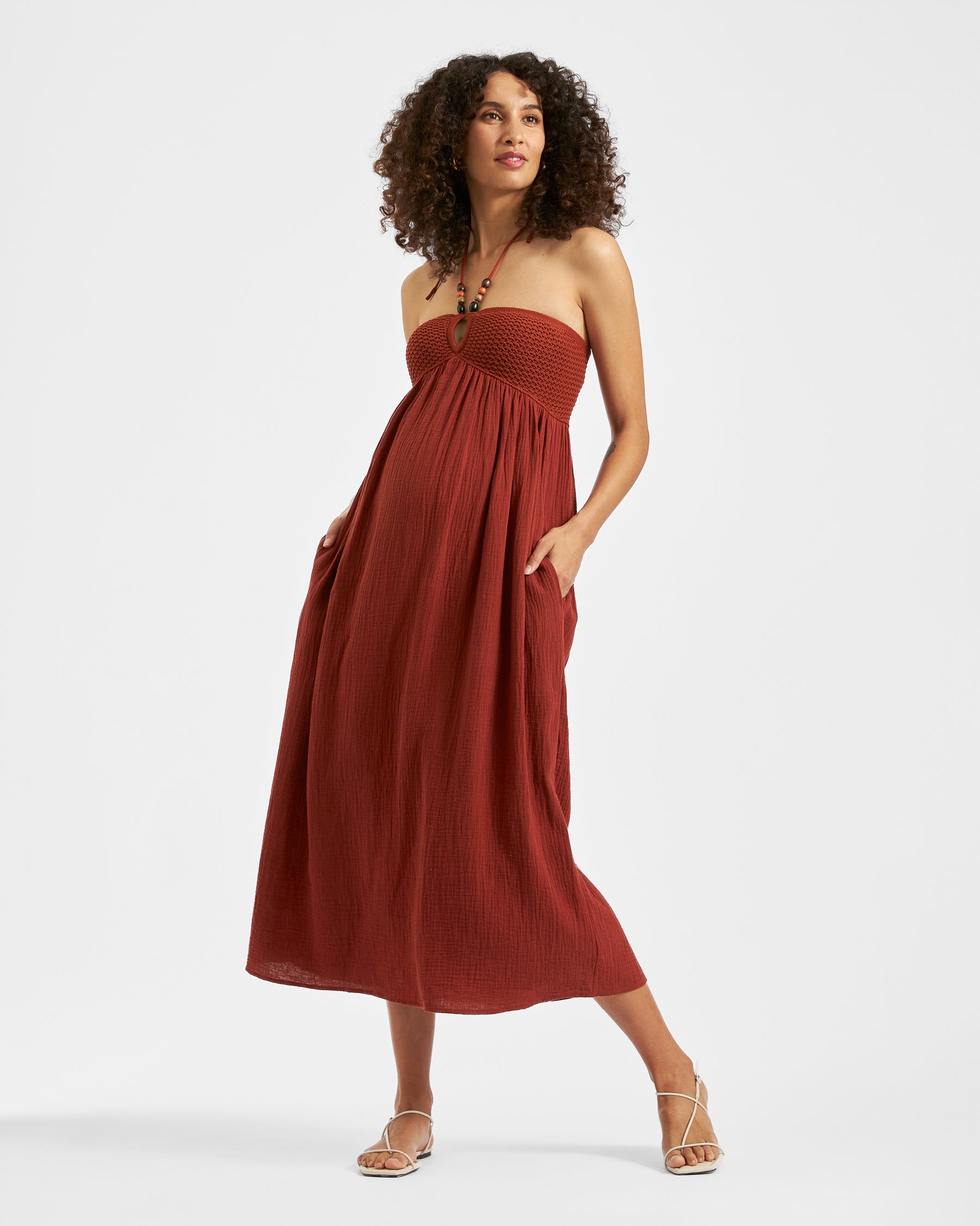 Evie Crochet Dress Amber