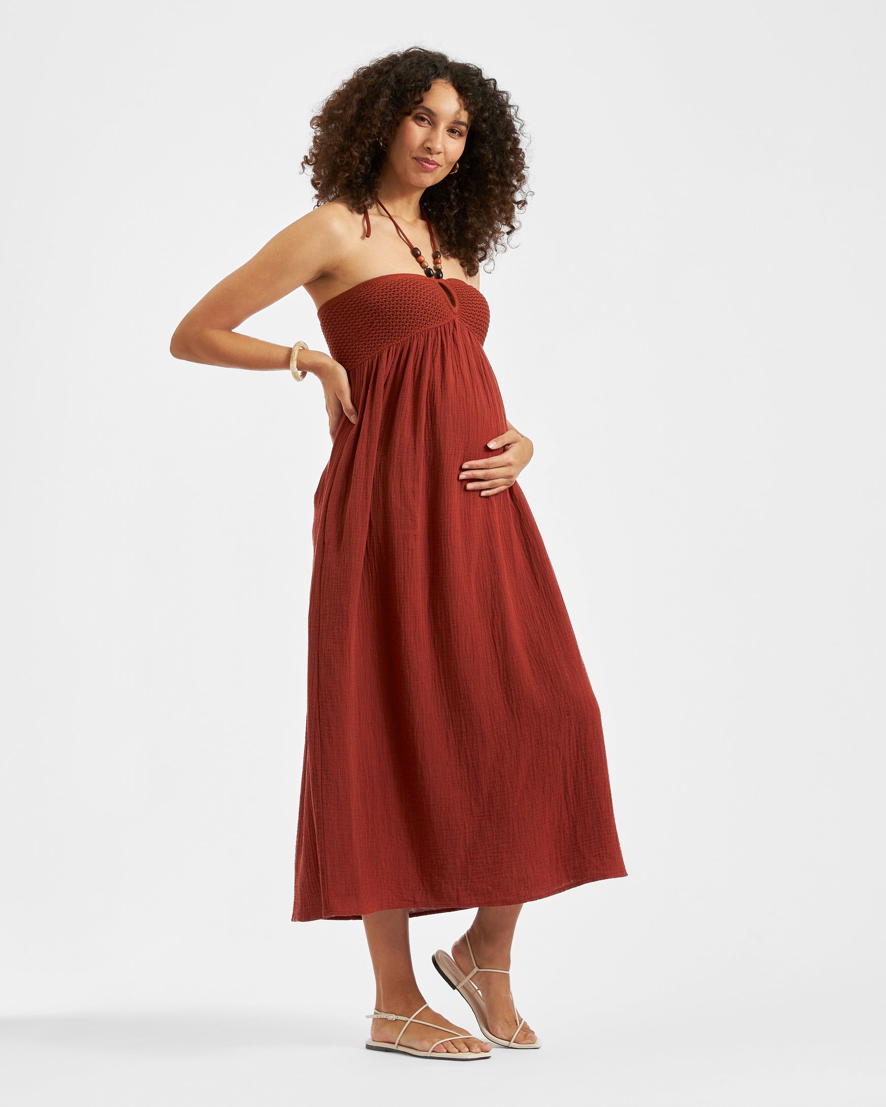 Evie Crochet Dress Amber