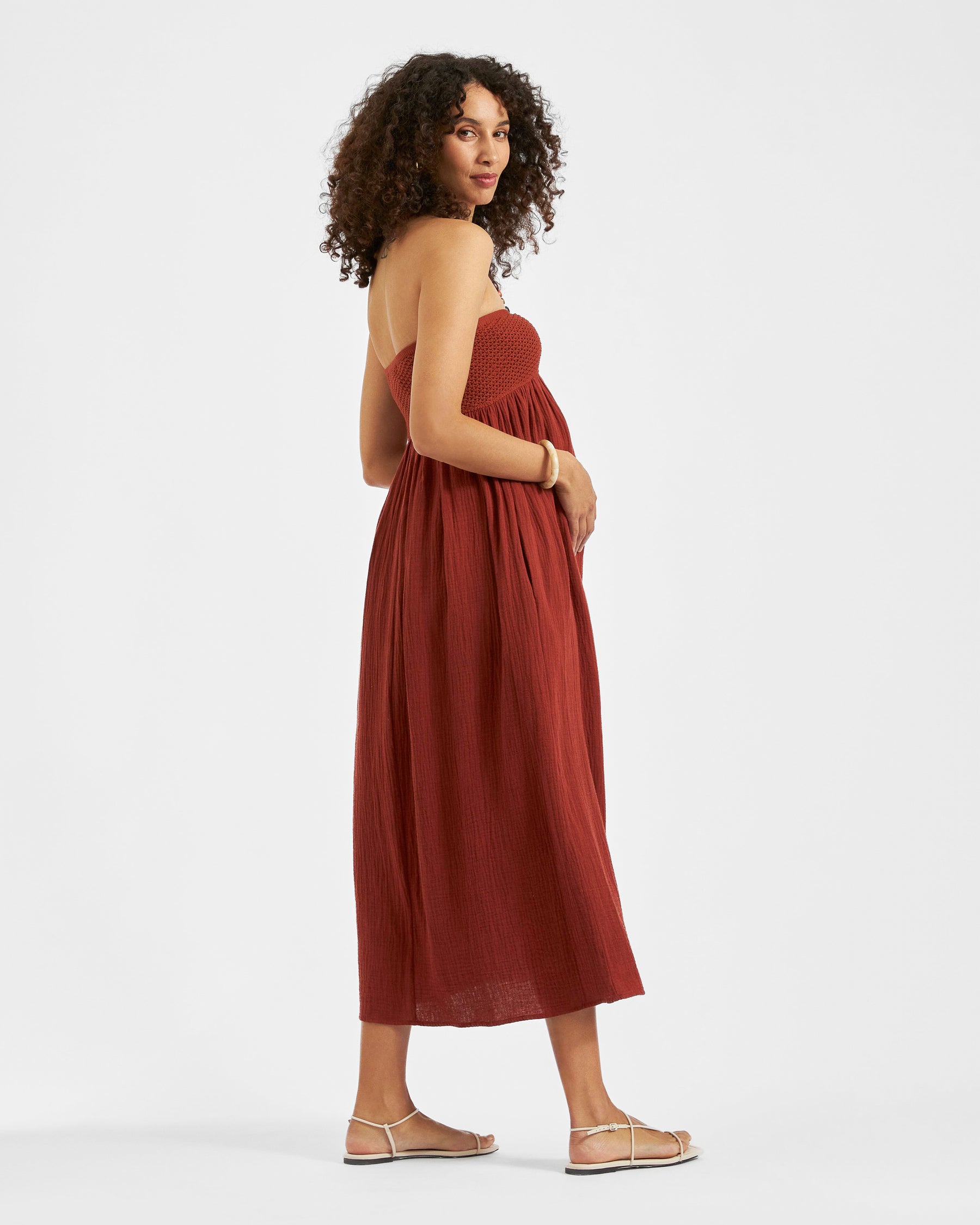 Evie Crochet Dress Amber