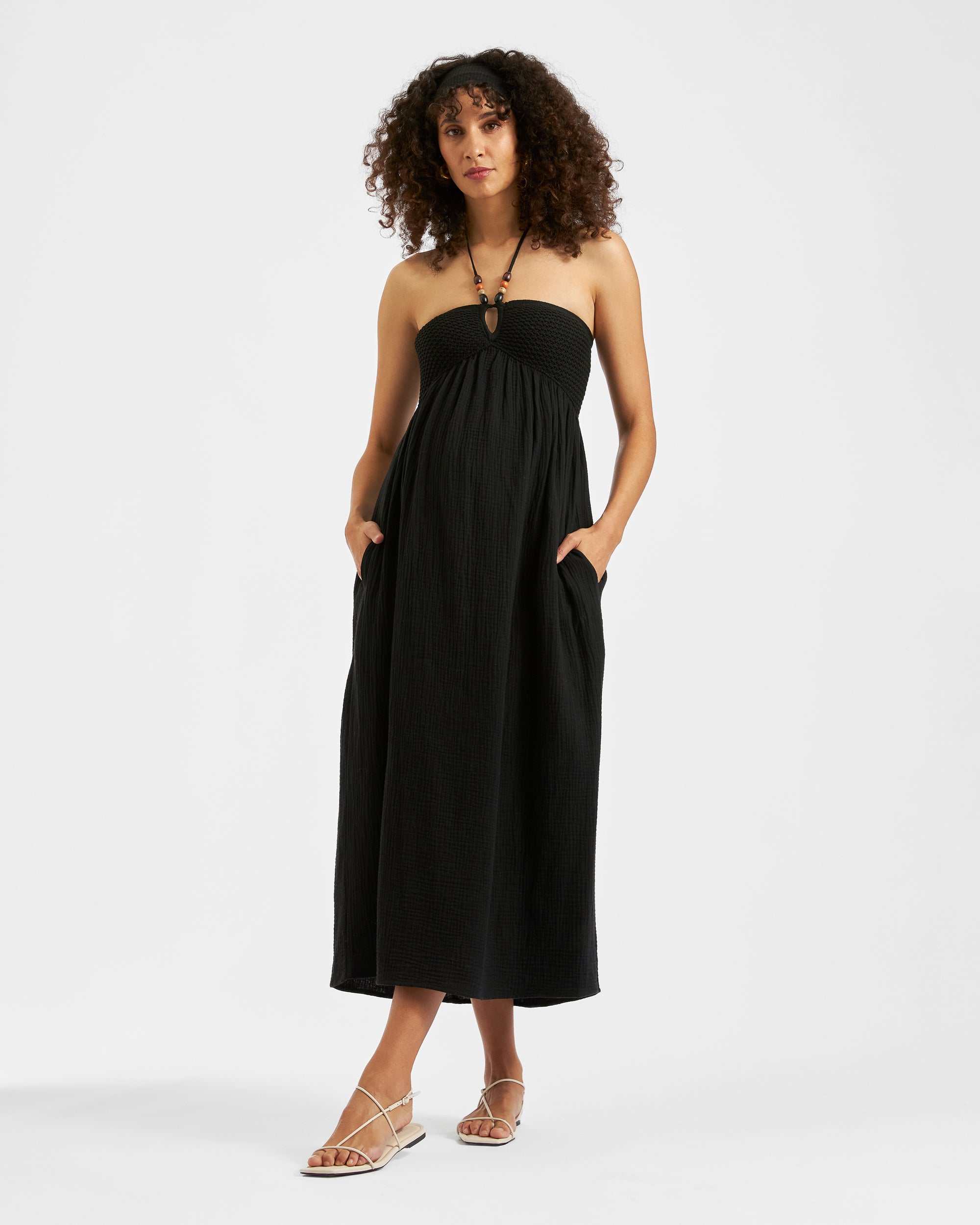 Evie Crochet Dress in Black | Maternity Dresses