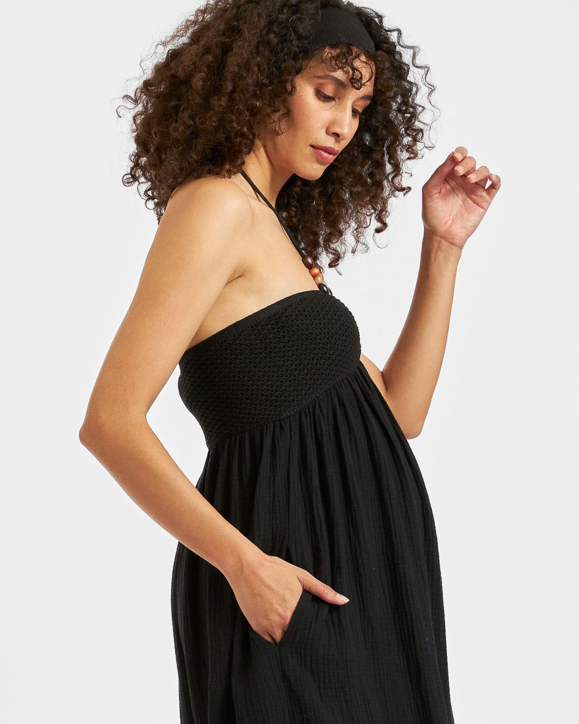 Evie Crochet Dress Black