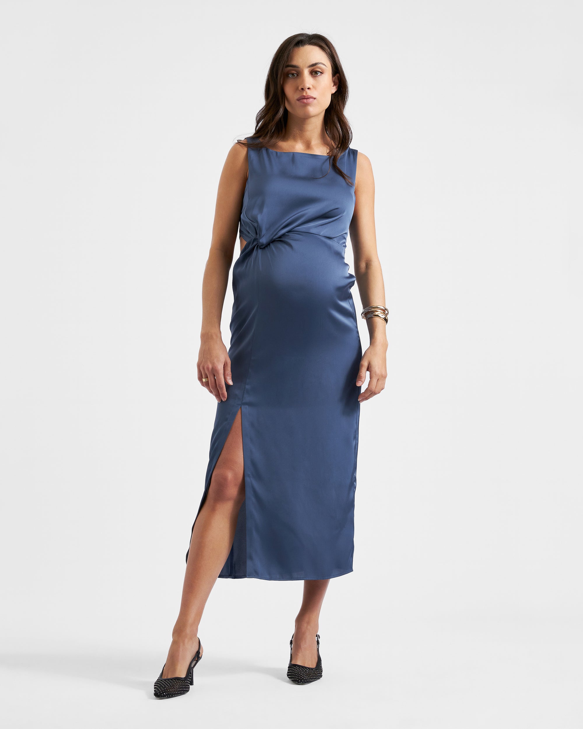 Chantell Side Twist Dress - Washed Indigo Chantell Side Twist Dress - Washed Indigo