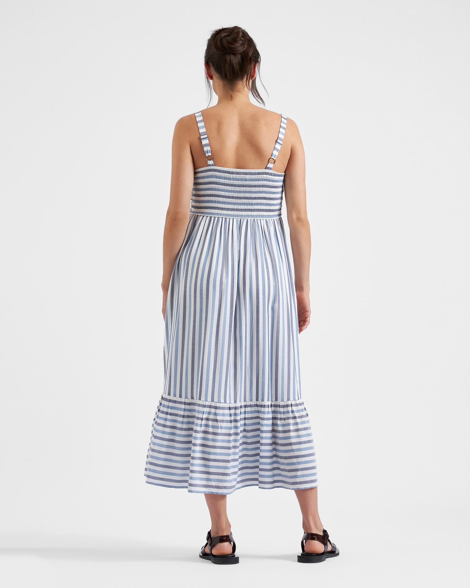 Lana Tie Front Dress Sky Blue / Navy / White