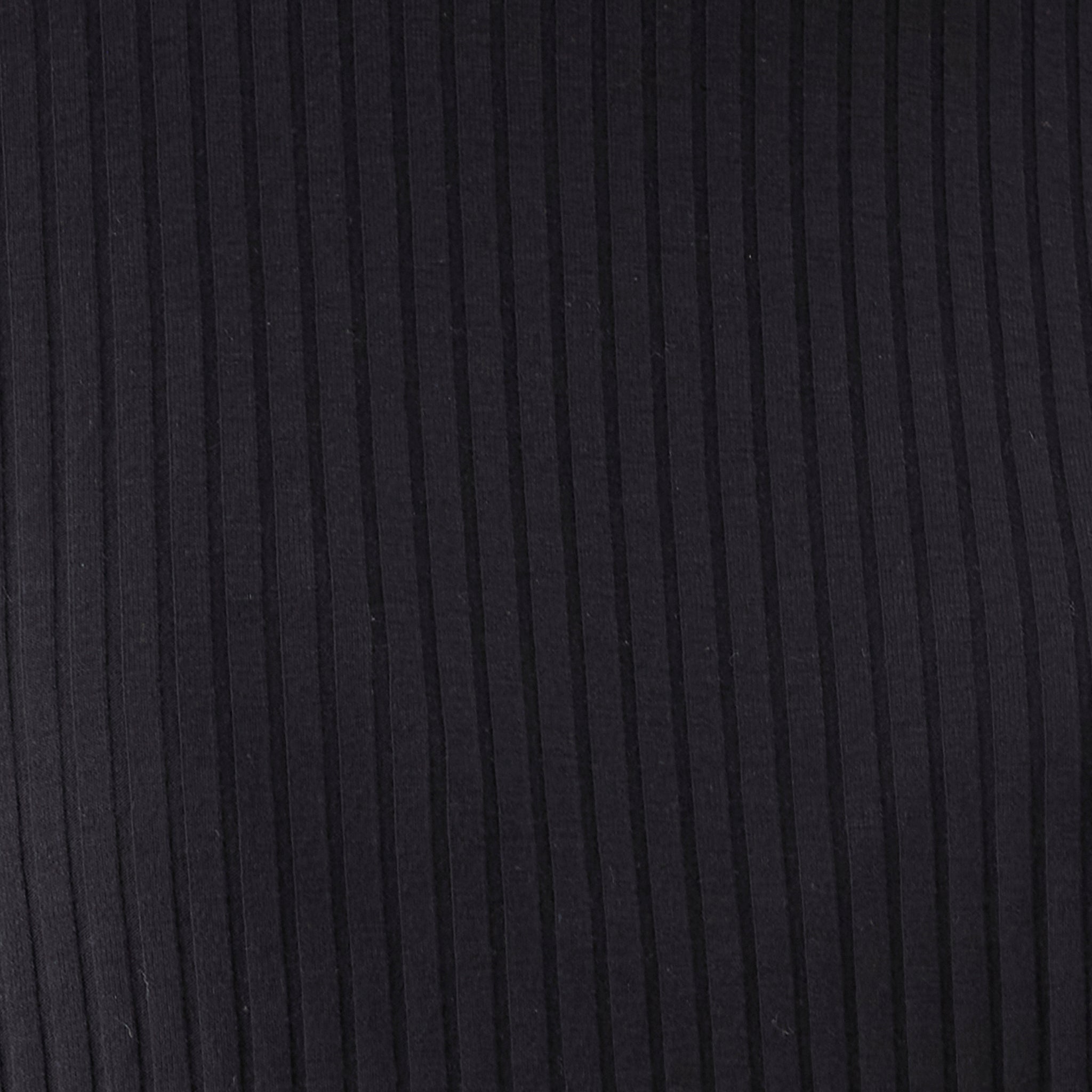 Close-up of black ribbed fabric texture