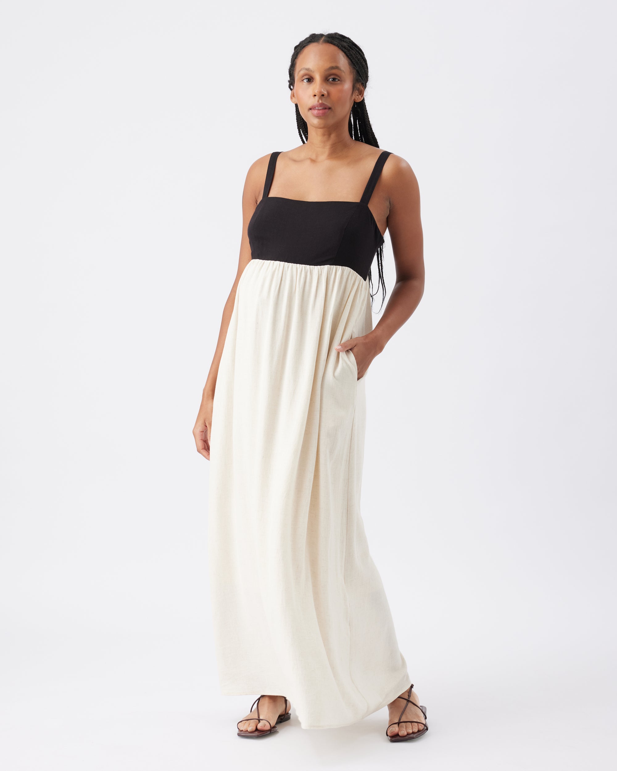 Olivia Dress - Natural / Black Olivia Dress - Natural / Black