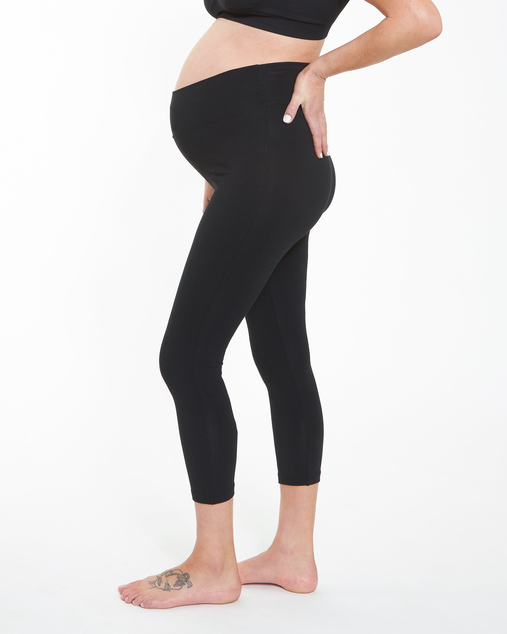 Organic Essential 3/4 Leggings Black