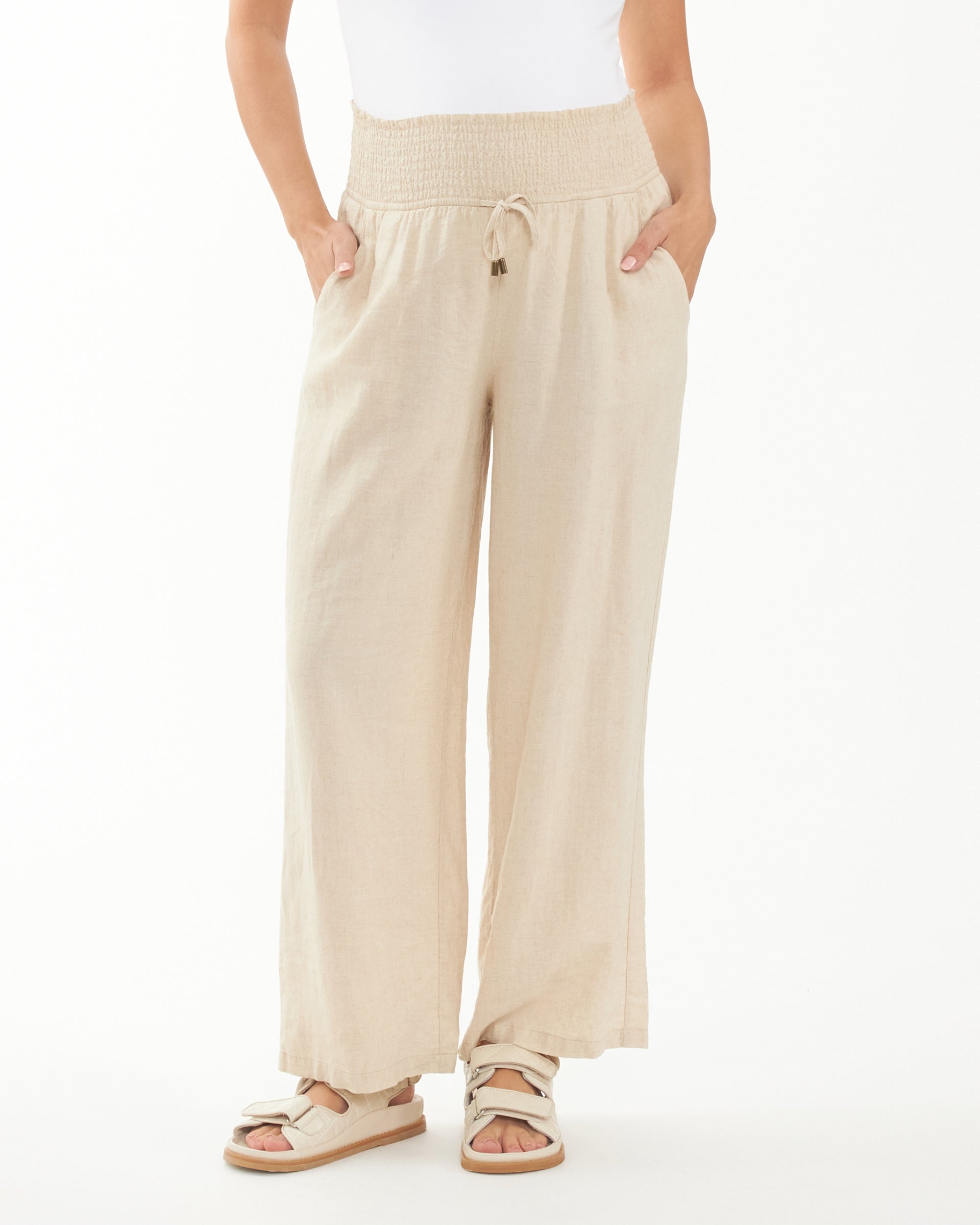 Indi Wide Leg Linen Pant Natural