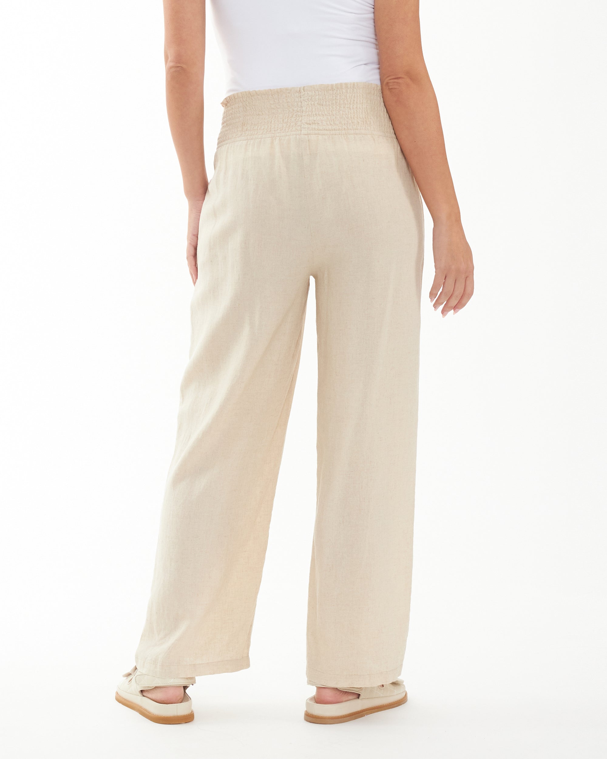 Indi Wide Leg Linen Pant Natural