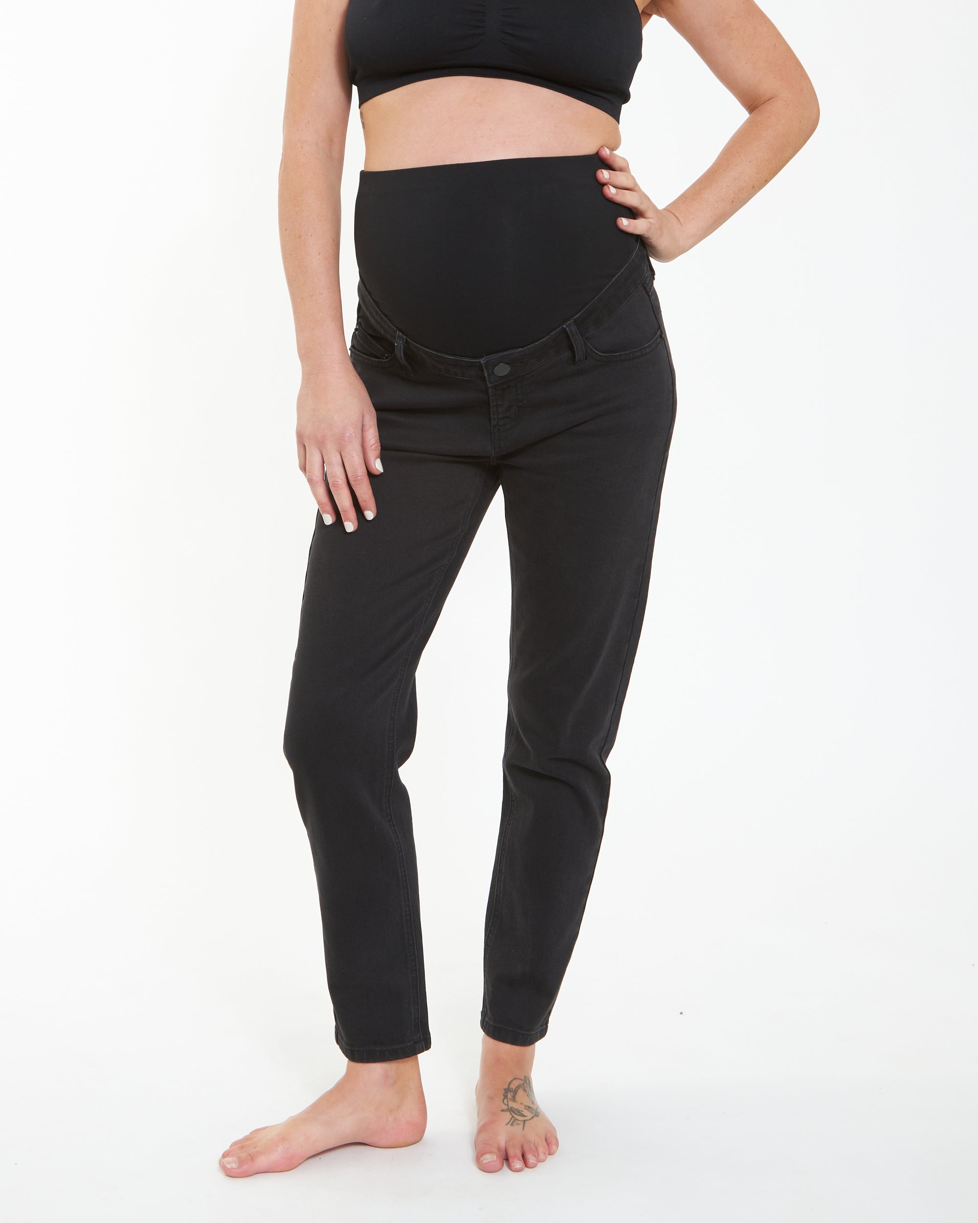 Hunter Over Bump Crop Jean Black