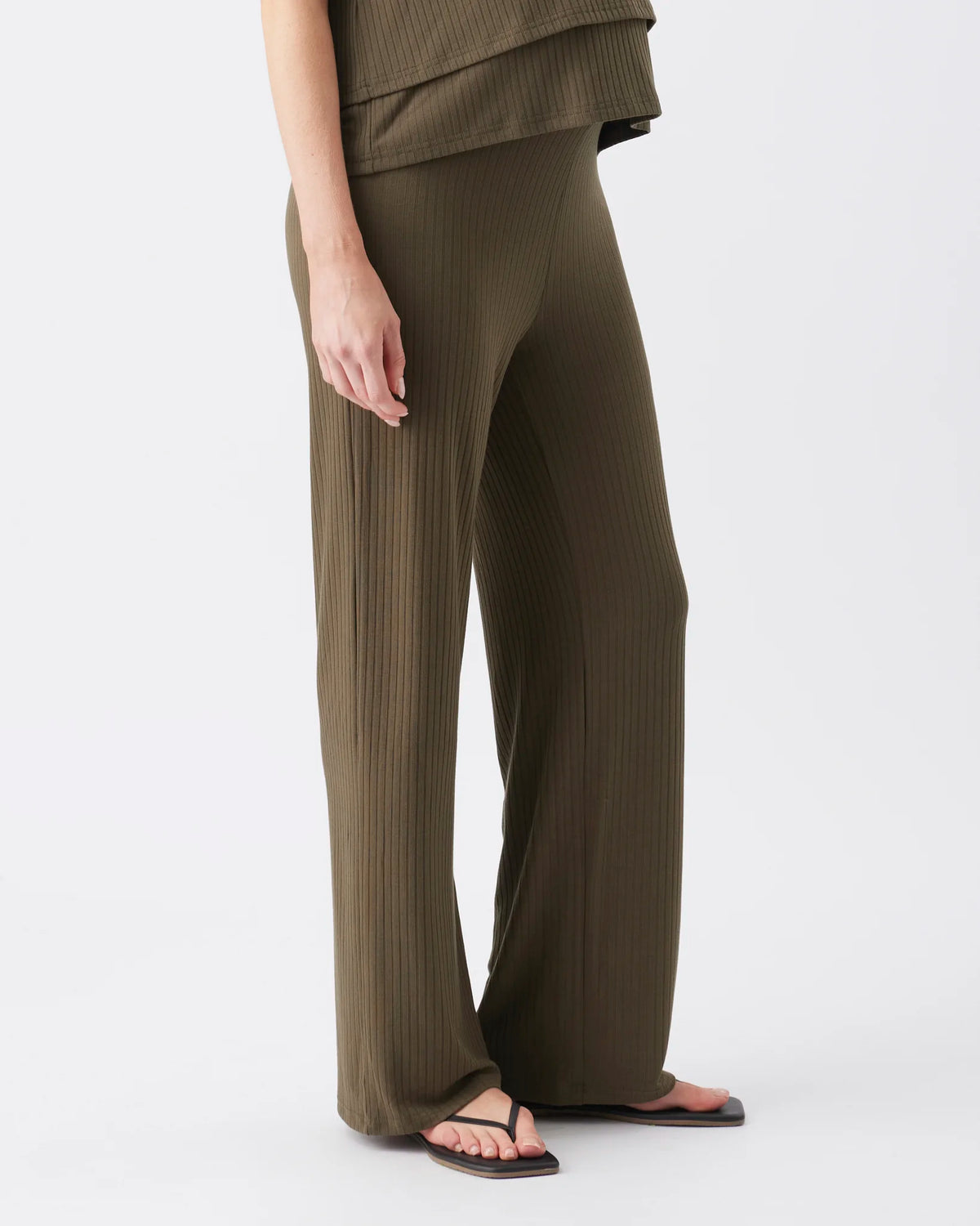 Cindy Rib Pant Khaki