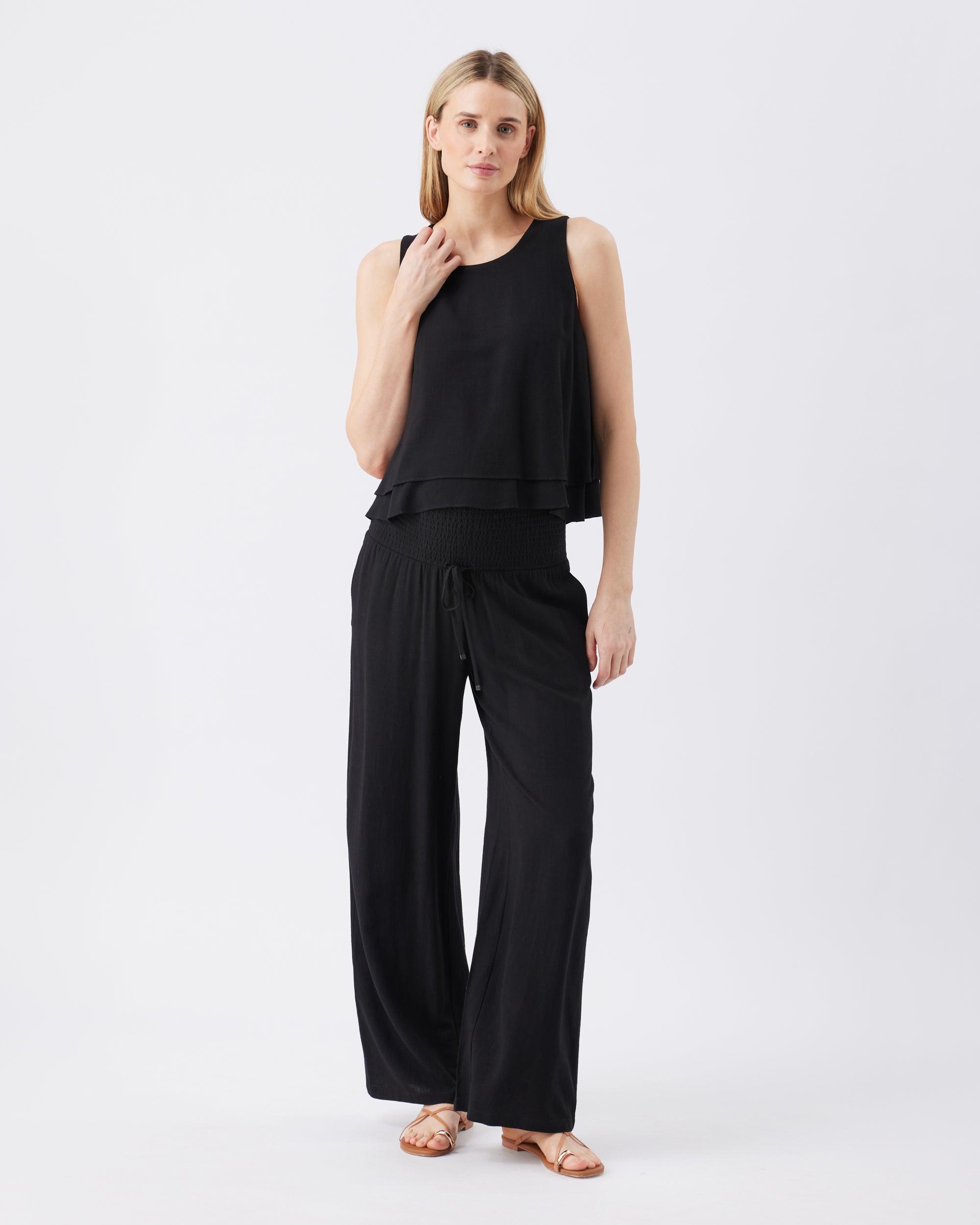 Marlow Shirred Pant Black