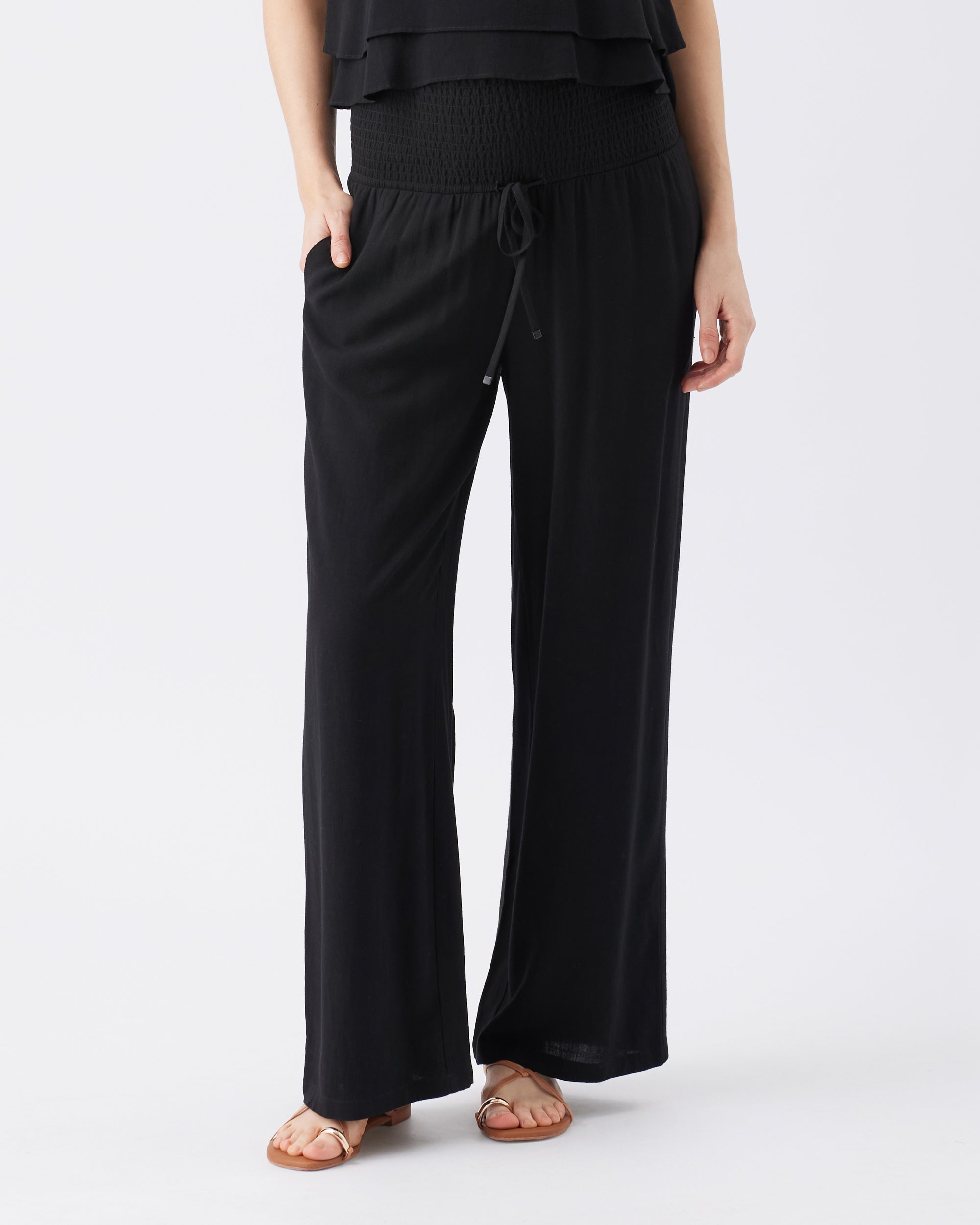 Marlow Shirred Pant Black