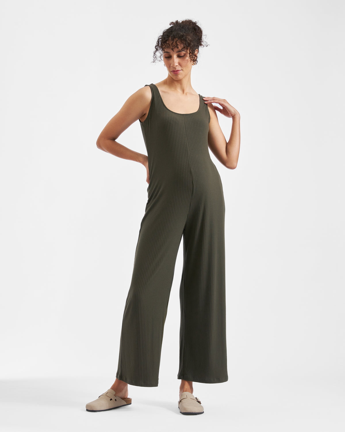 Bobby Rib Jumpsuit Khaki