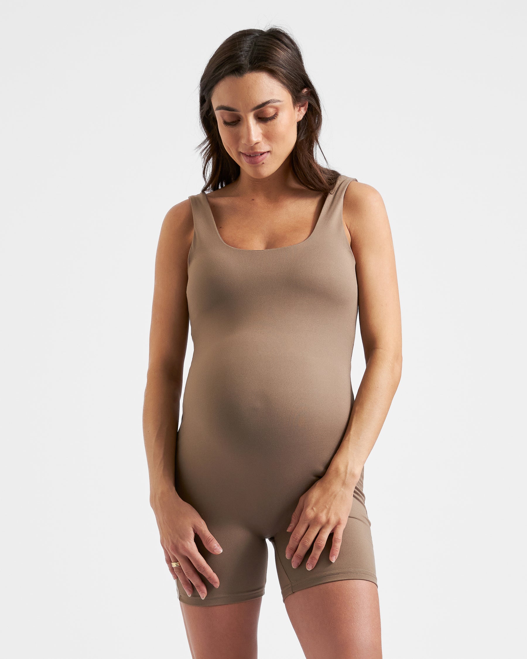 Luxe Knit Short Body Suit Mocha