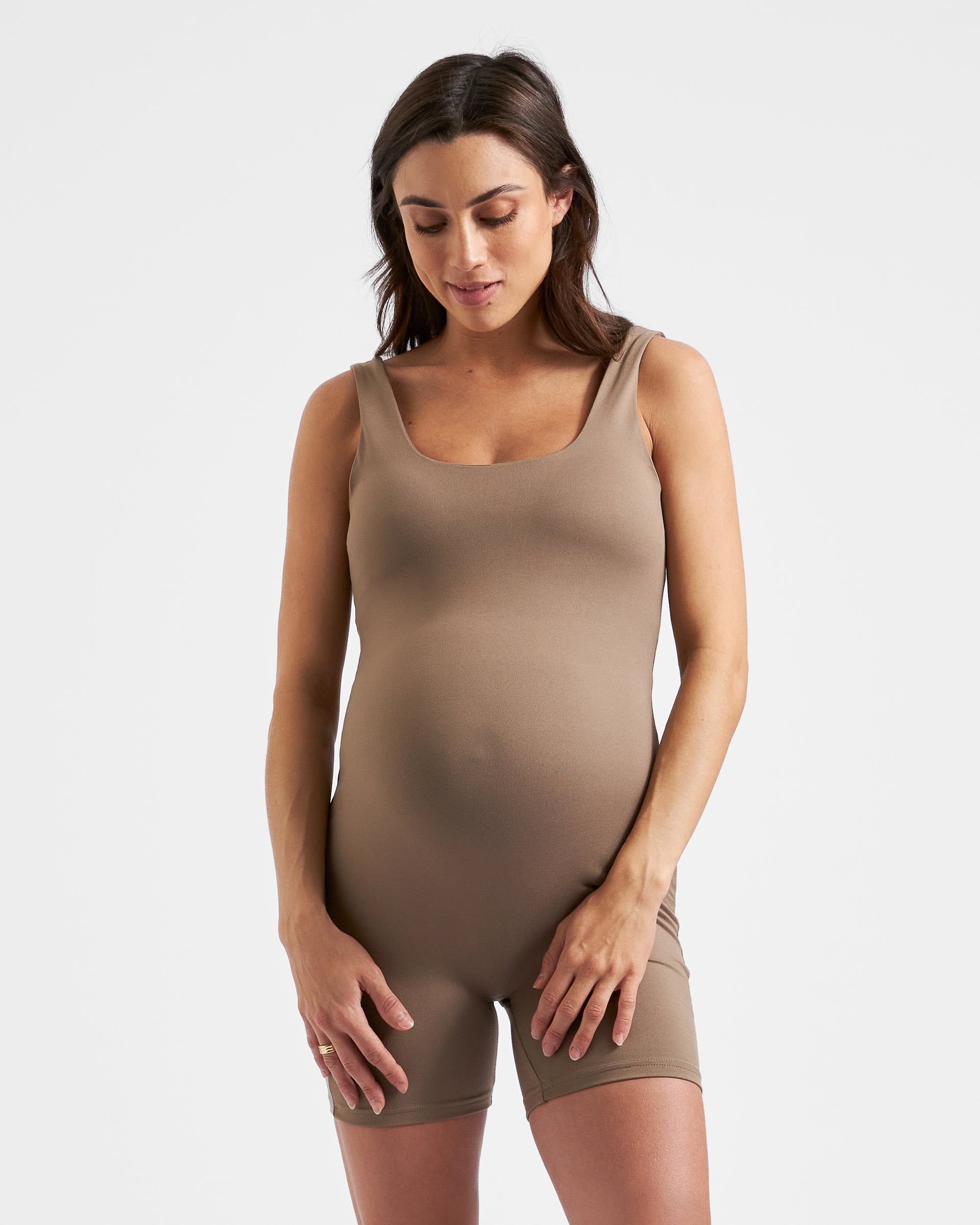 Luxe Knit Short Body Suit Mocha