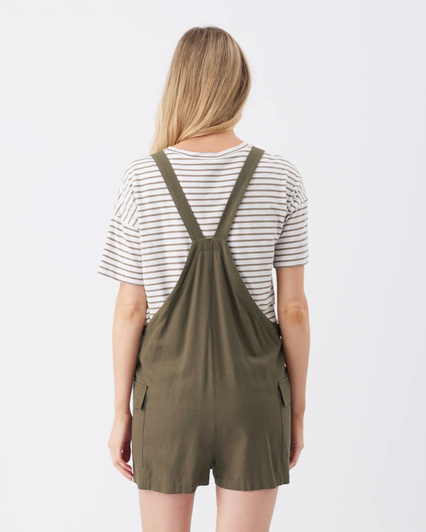 Terry Linen Playsuit Olive