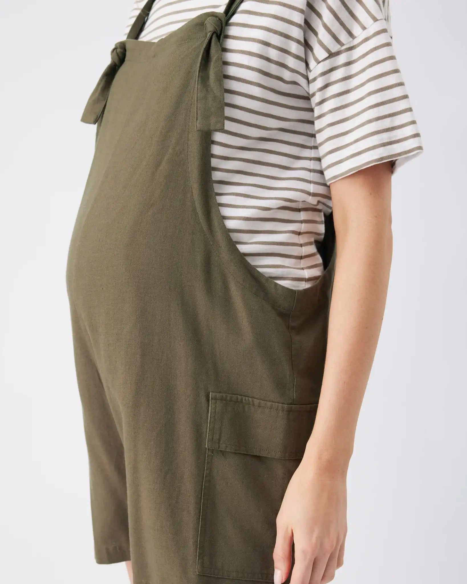 Terry Linen Playsuit Olive