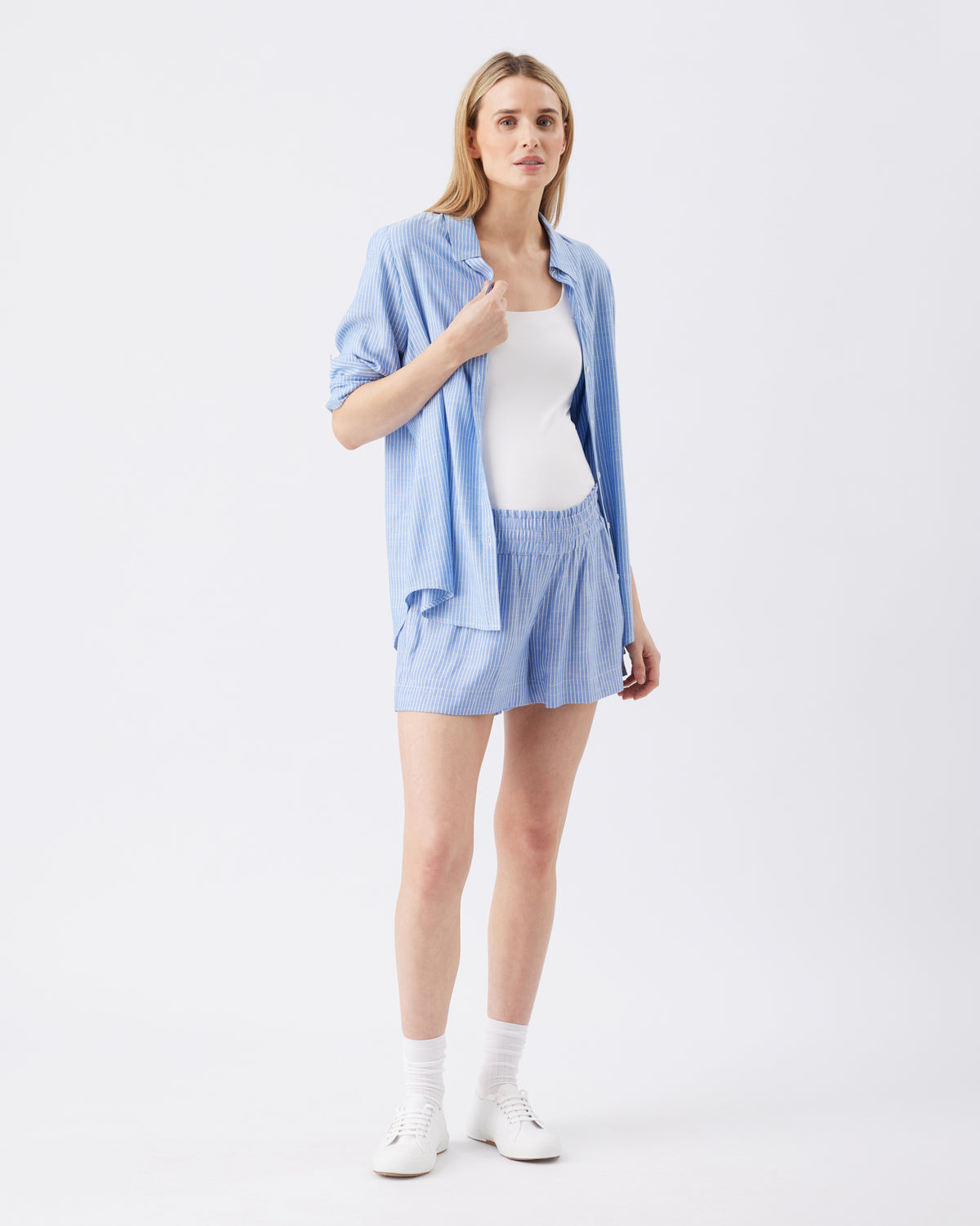 Abby Stripe Short Blue / White