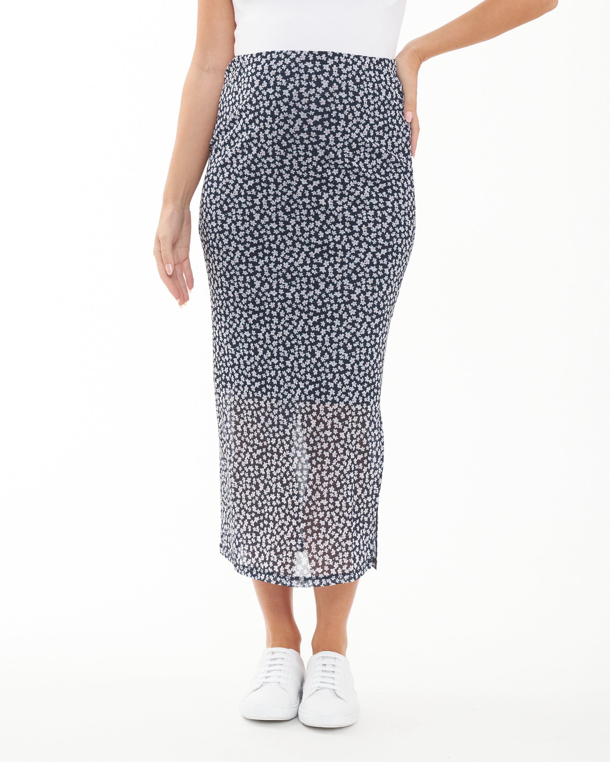 Kara Mesh Skirt Navy