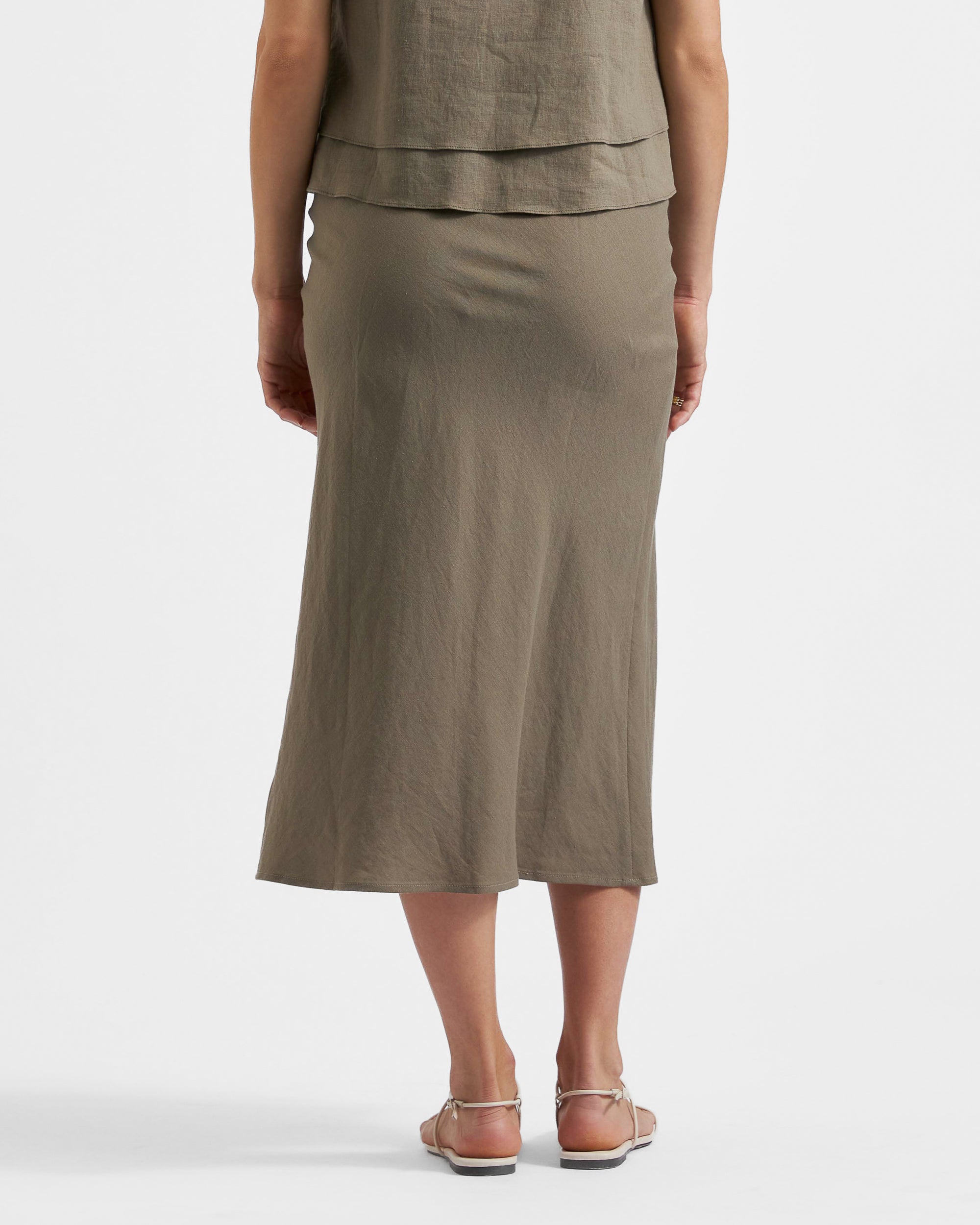 Debbie Linen Skirt Olive