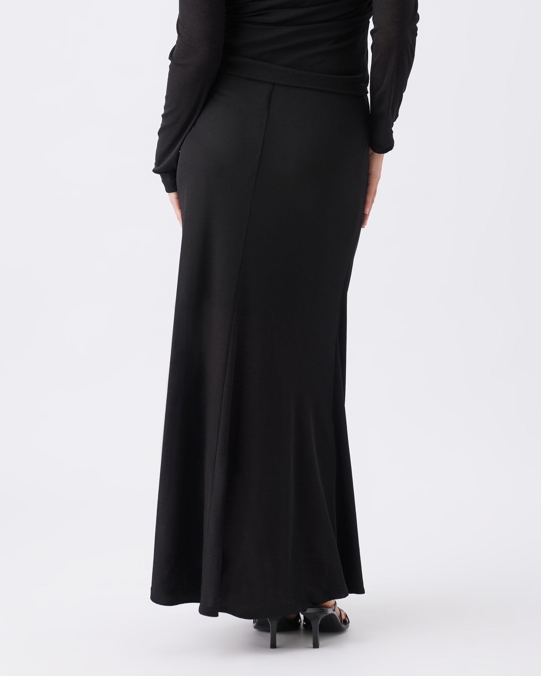 Rhi Mock Wrap Skirt Black
