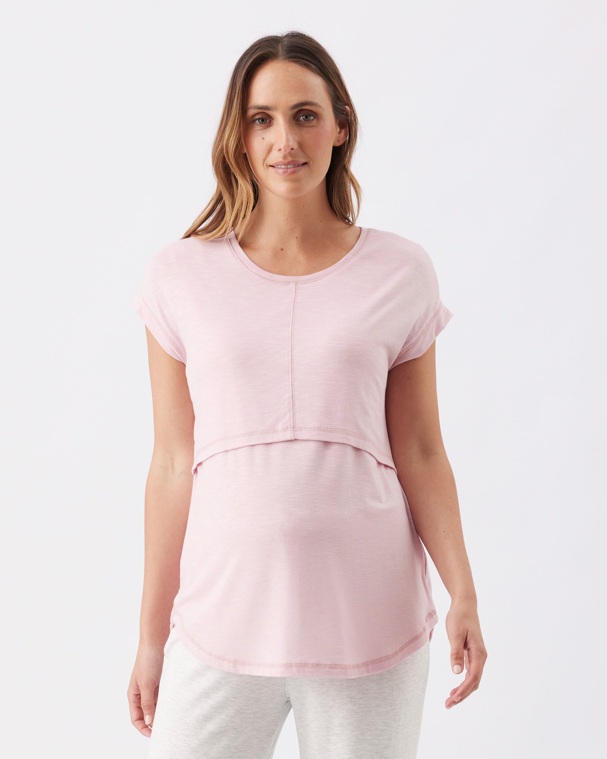 Dreamy Nursing Tee Dusty Pink