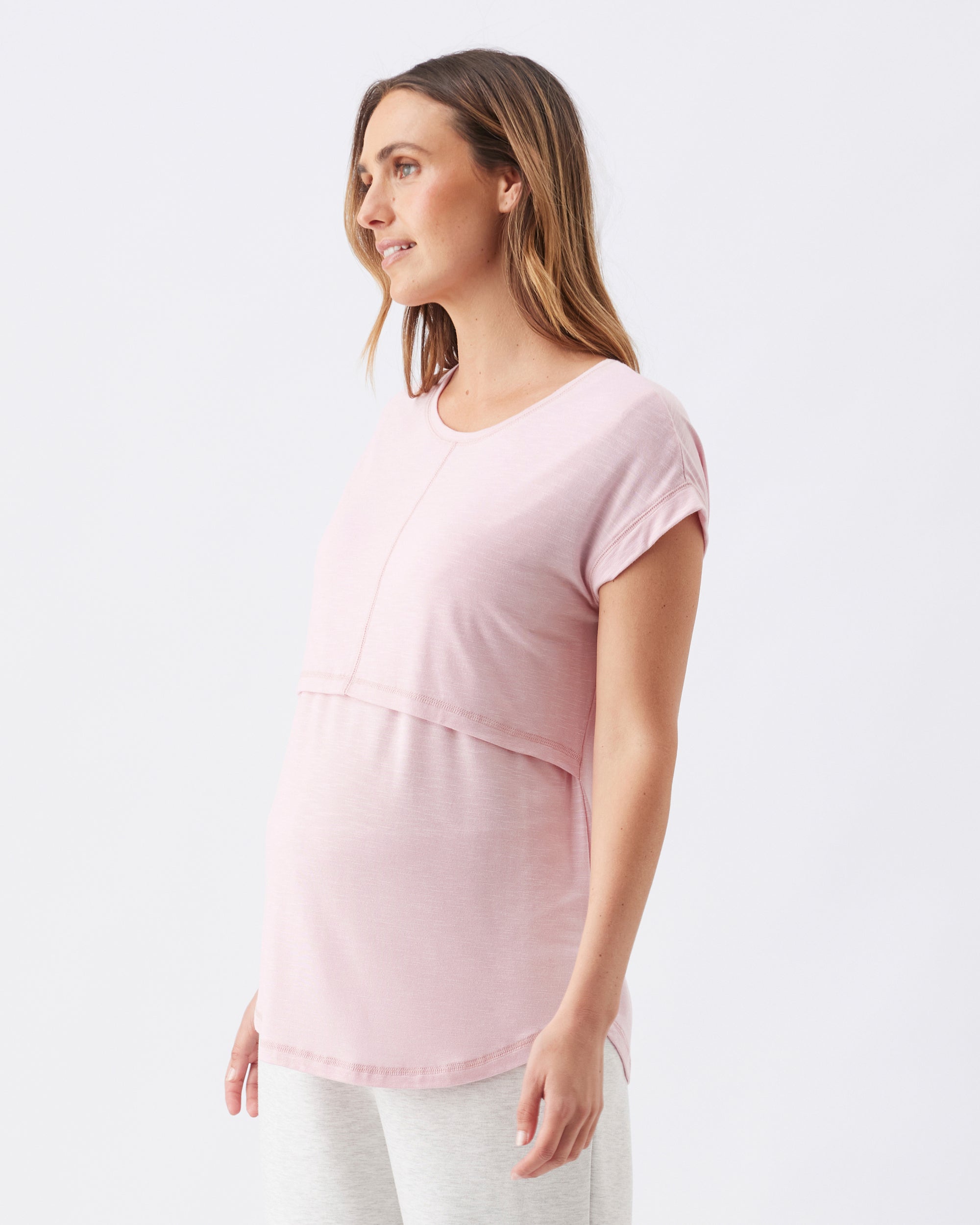 Dreamy Nursing Tee Dusty Pink