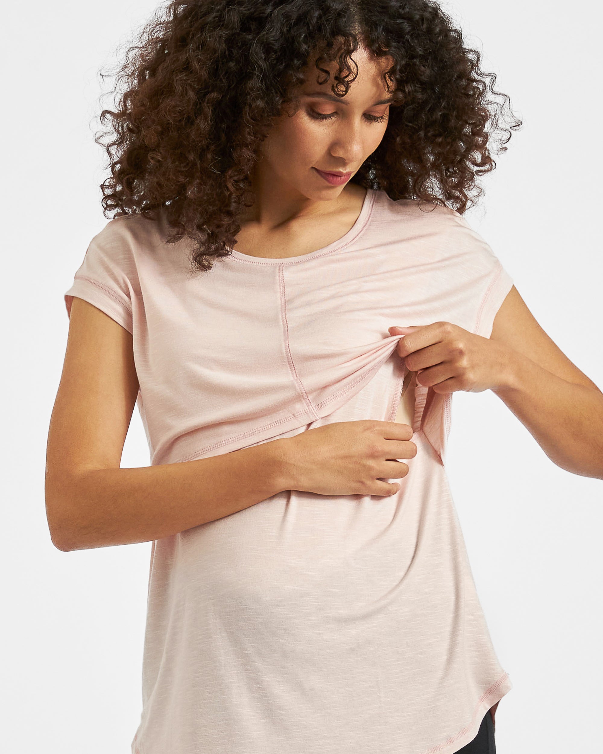 Dreamy Nursing Tee Pink Sand