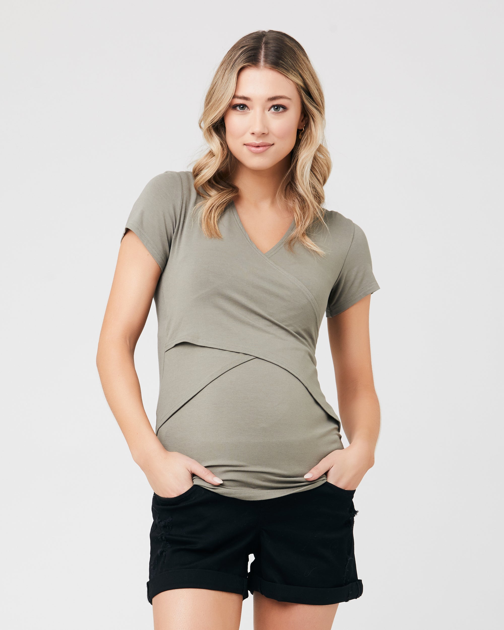 Embrace Short Sleeve Nursing Tee Moss