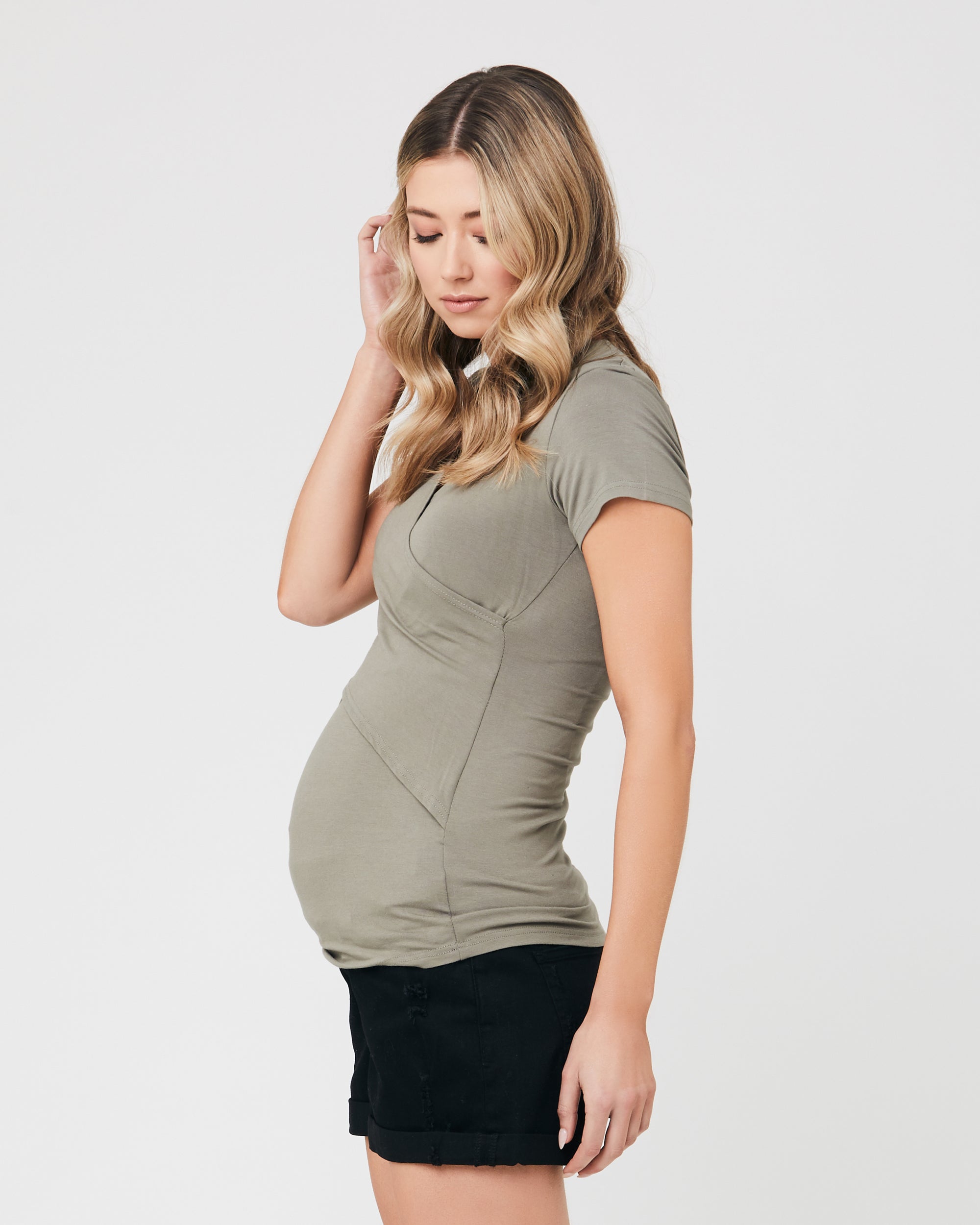 Embrace Short Sleeve Nursing Tee Moss