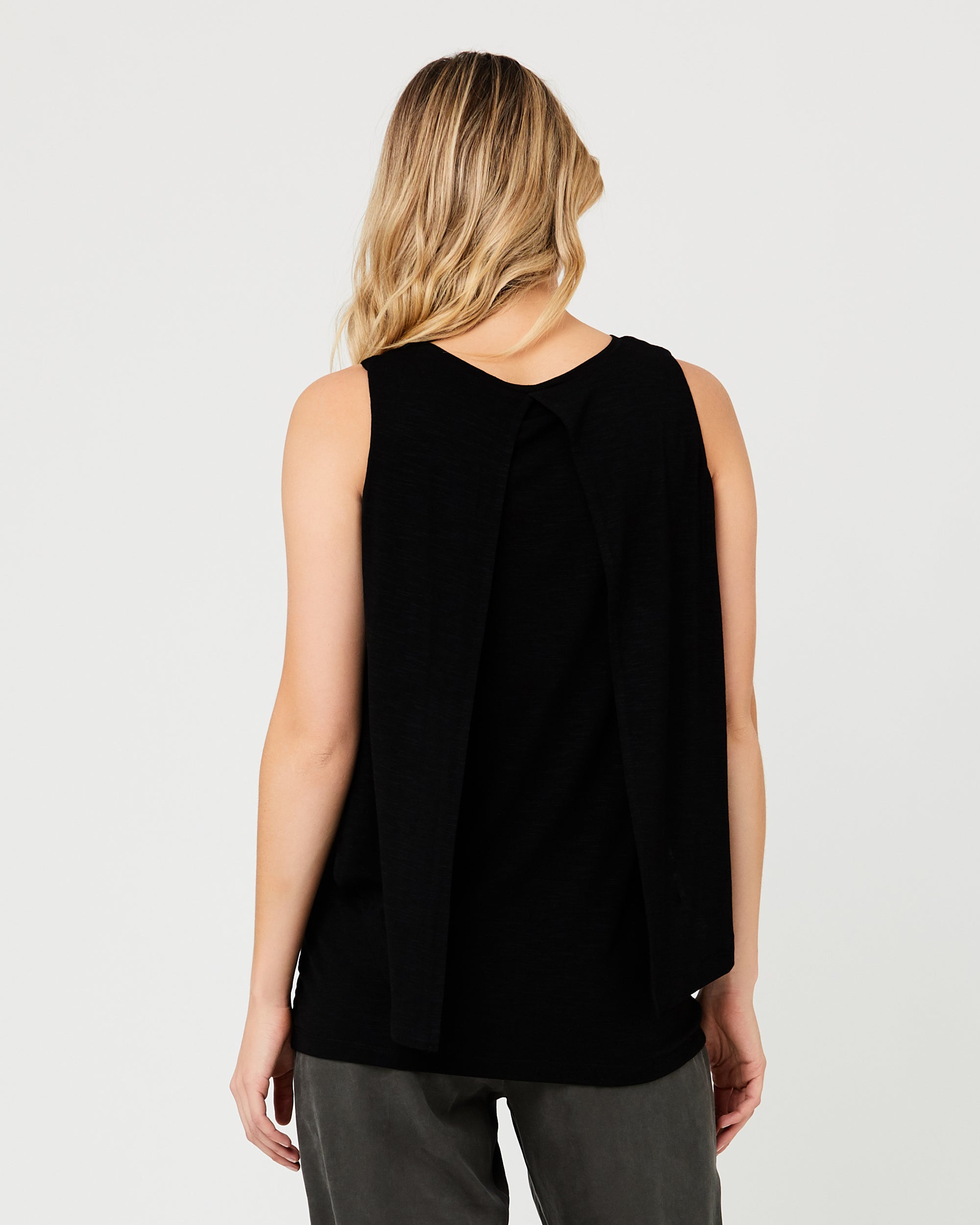 Summer Swing Back Nursing Tank Black