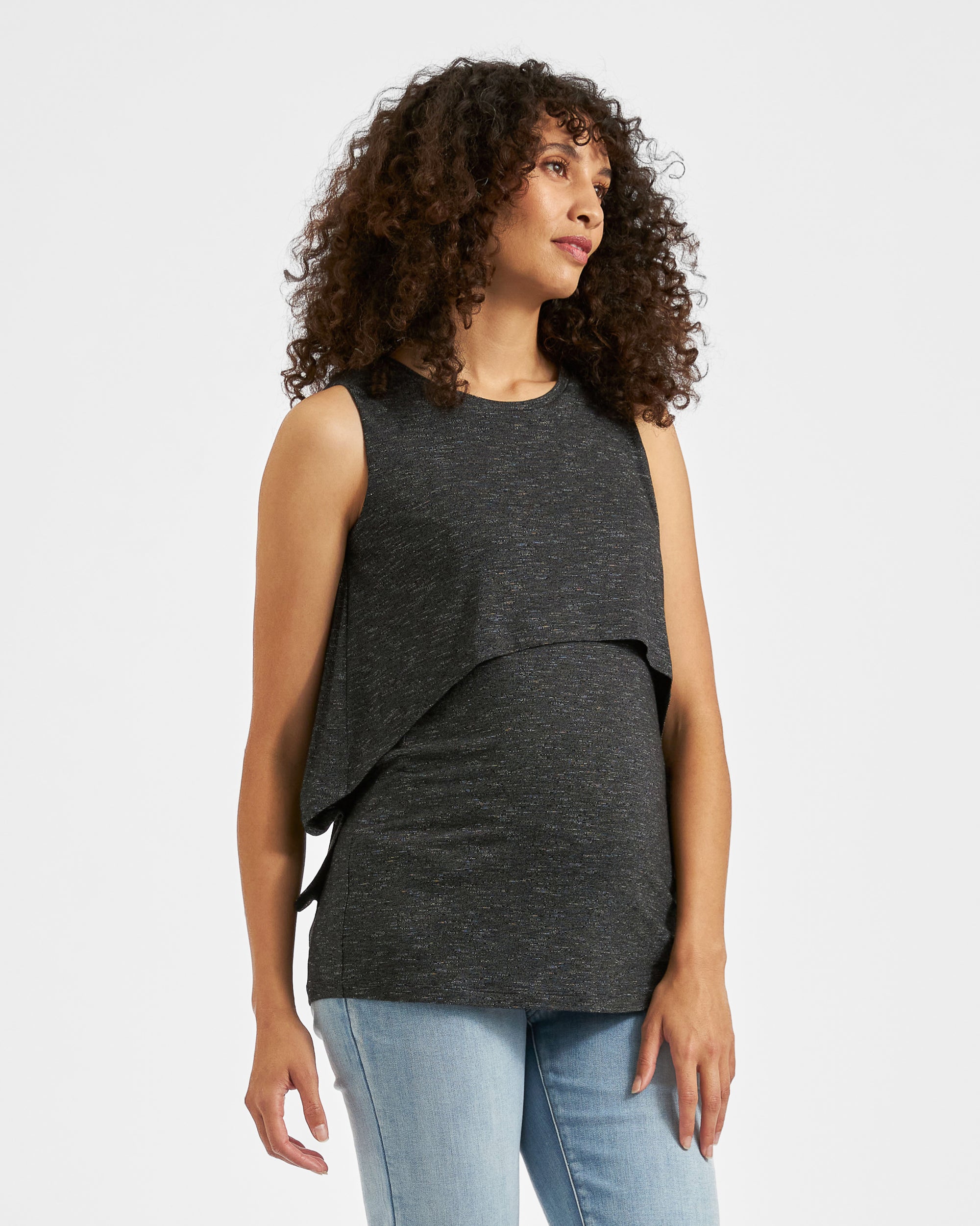 Summer Swing Back Nursing Tank Granite