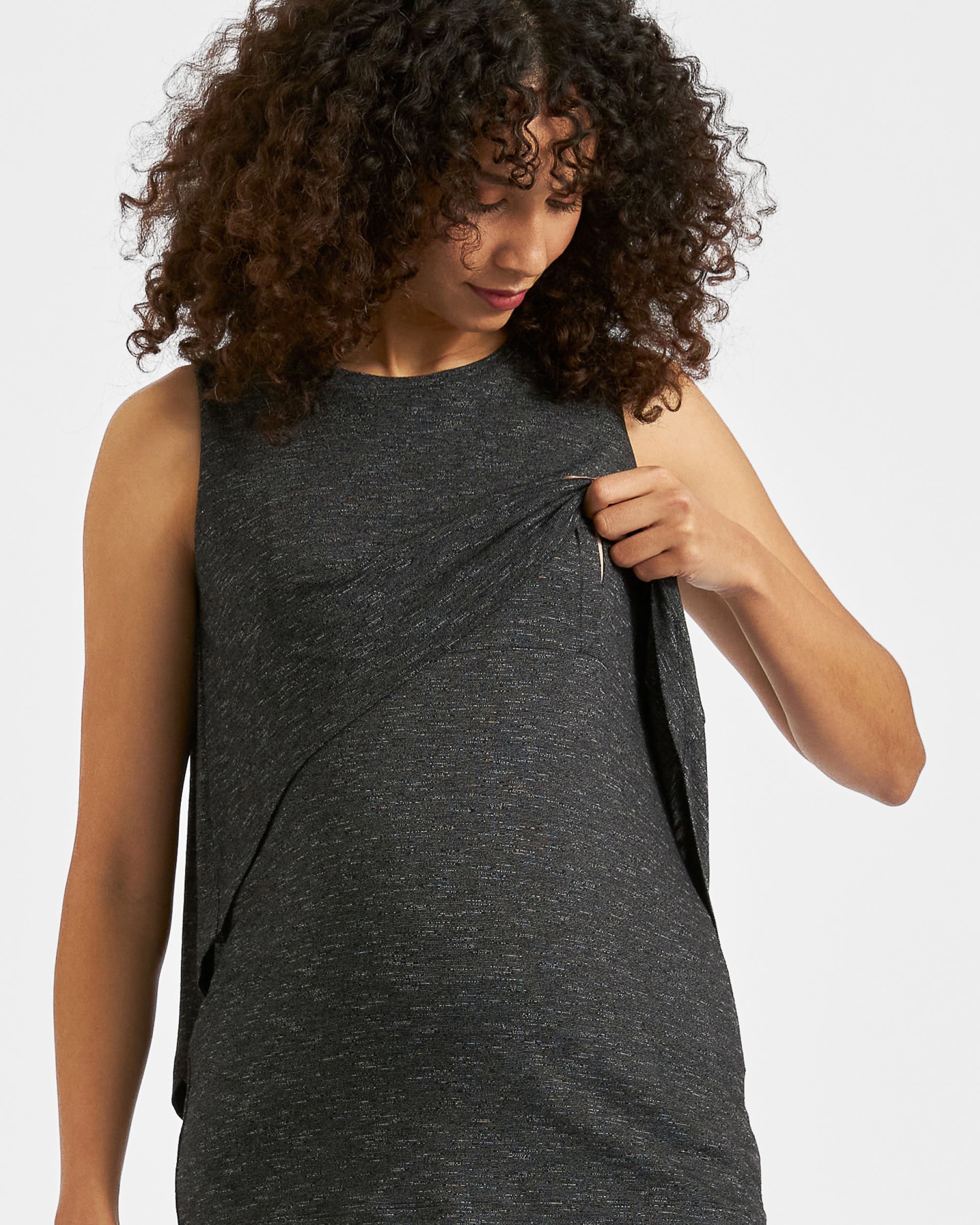 Summer Swing Back Nursing Tank Granite