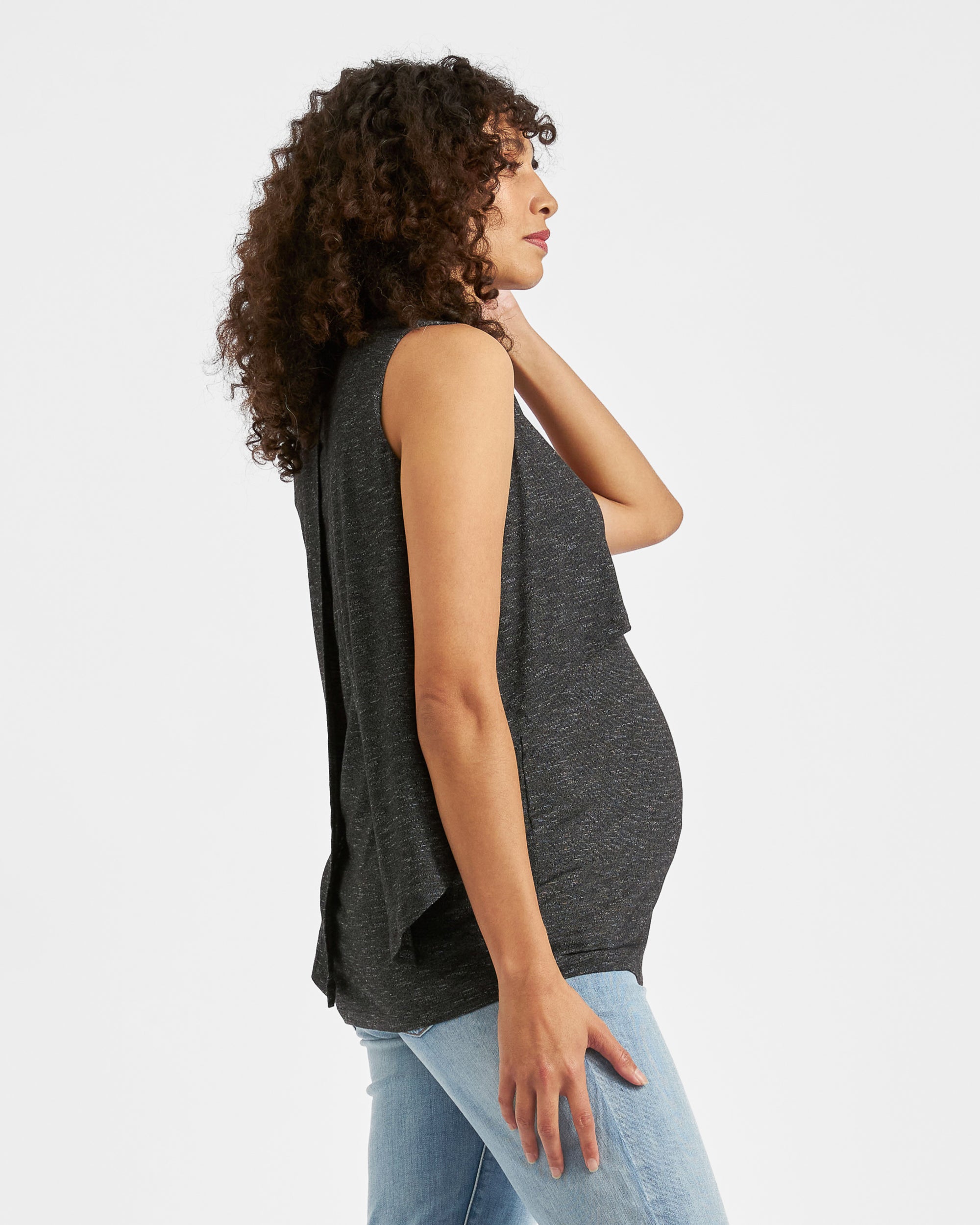 Summer Swing Back Nursing Tank Granite