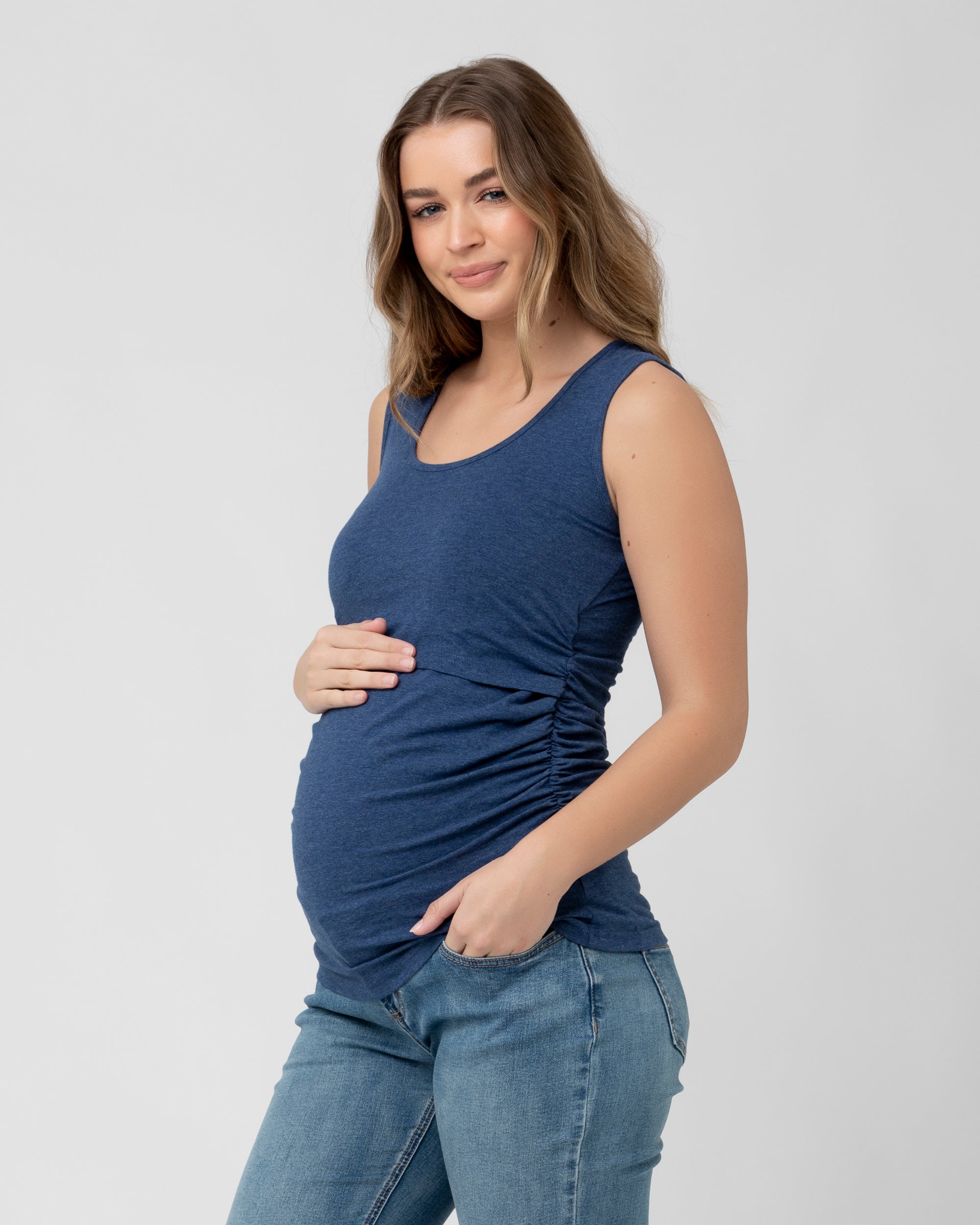 Organic Nursing Tank Denim Marle