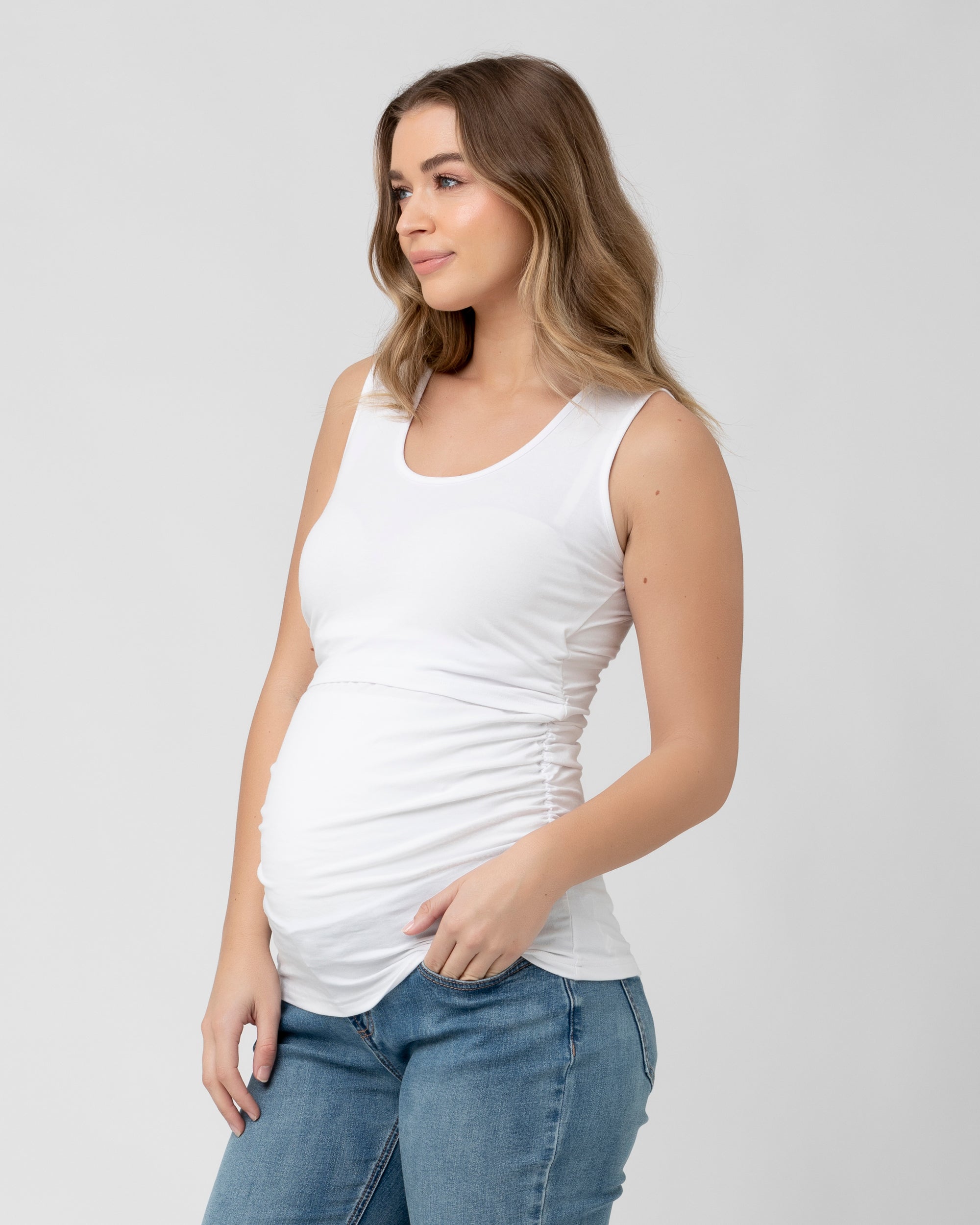 Organic Nursing Tank White