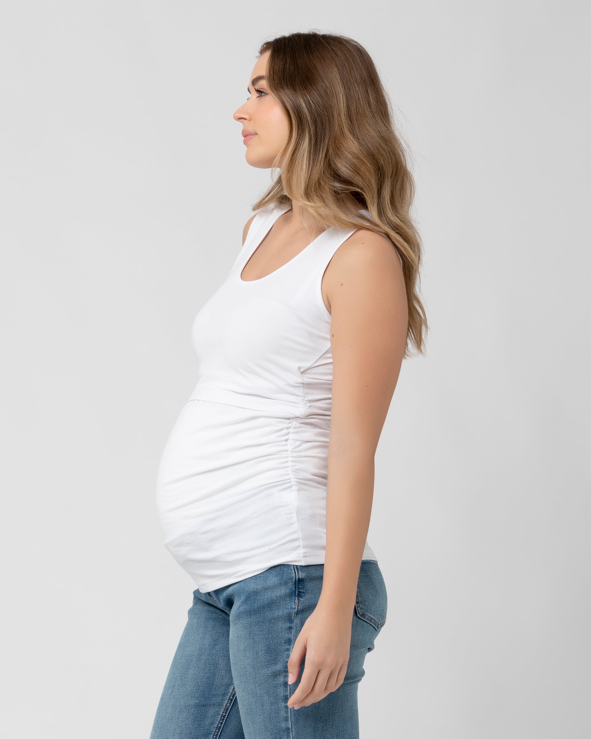 Organic Nursing Tank White