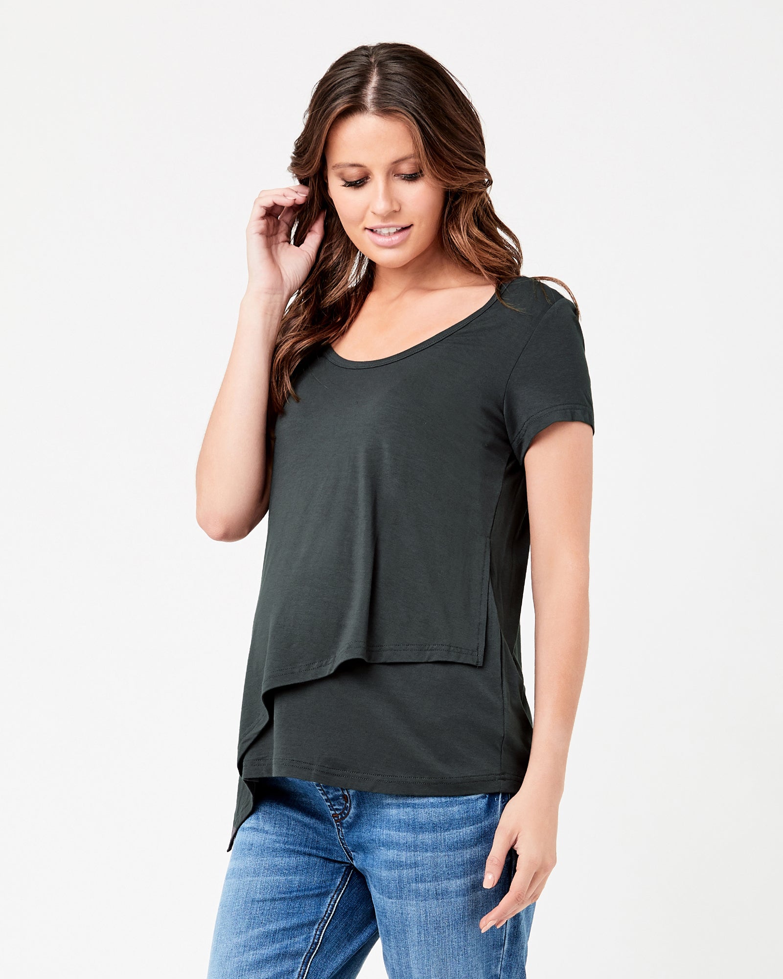 Lara Nursing Tee Gravel