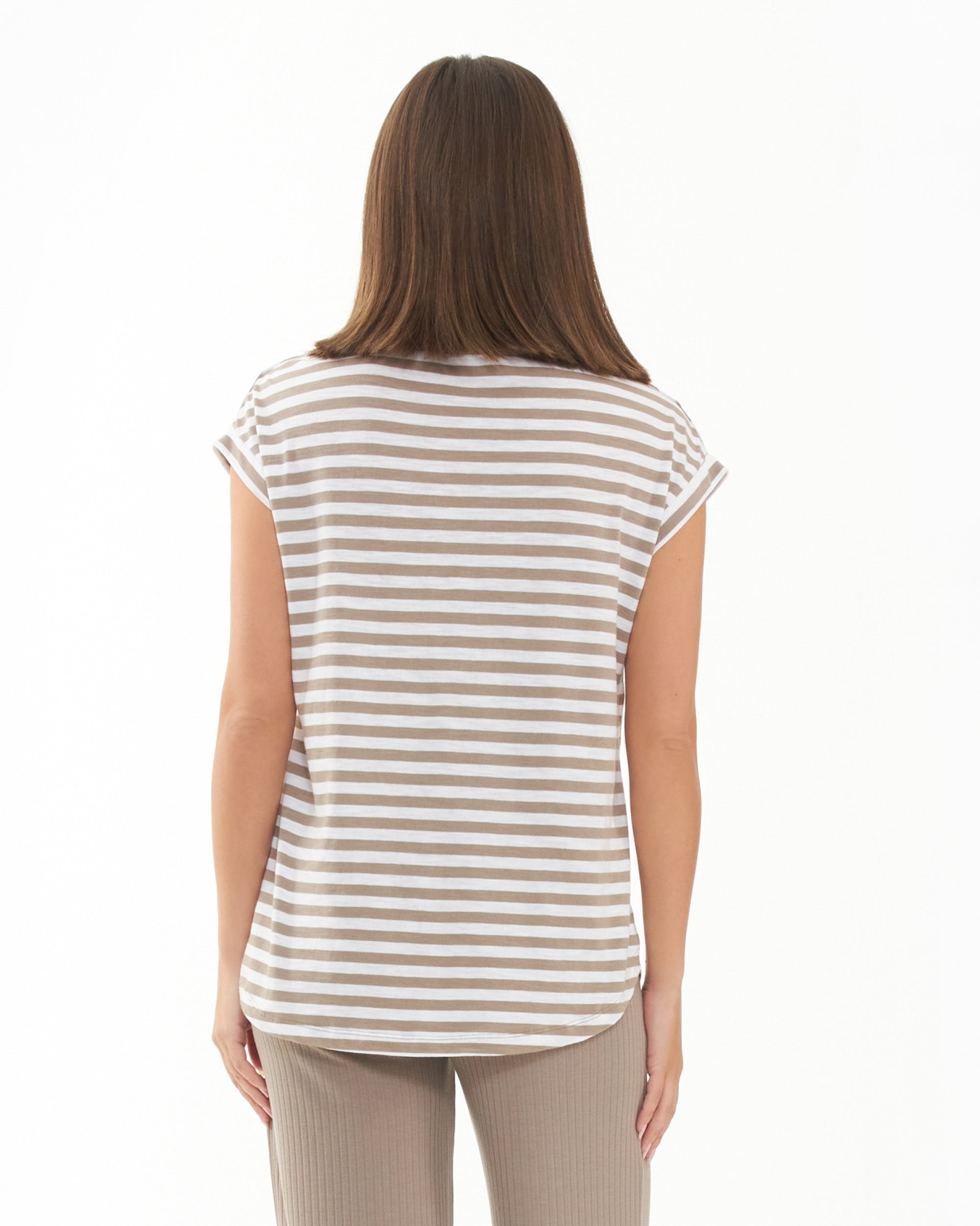 Lionel Nursing Tee Taupe / White