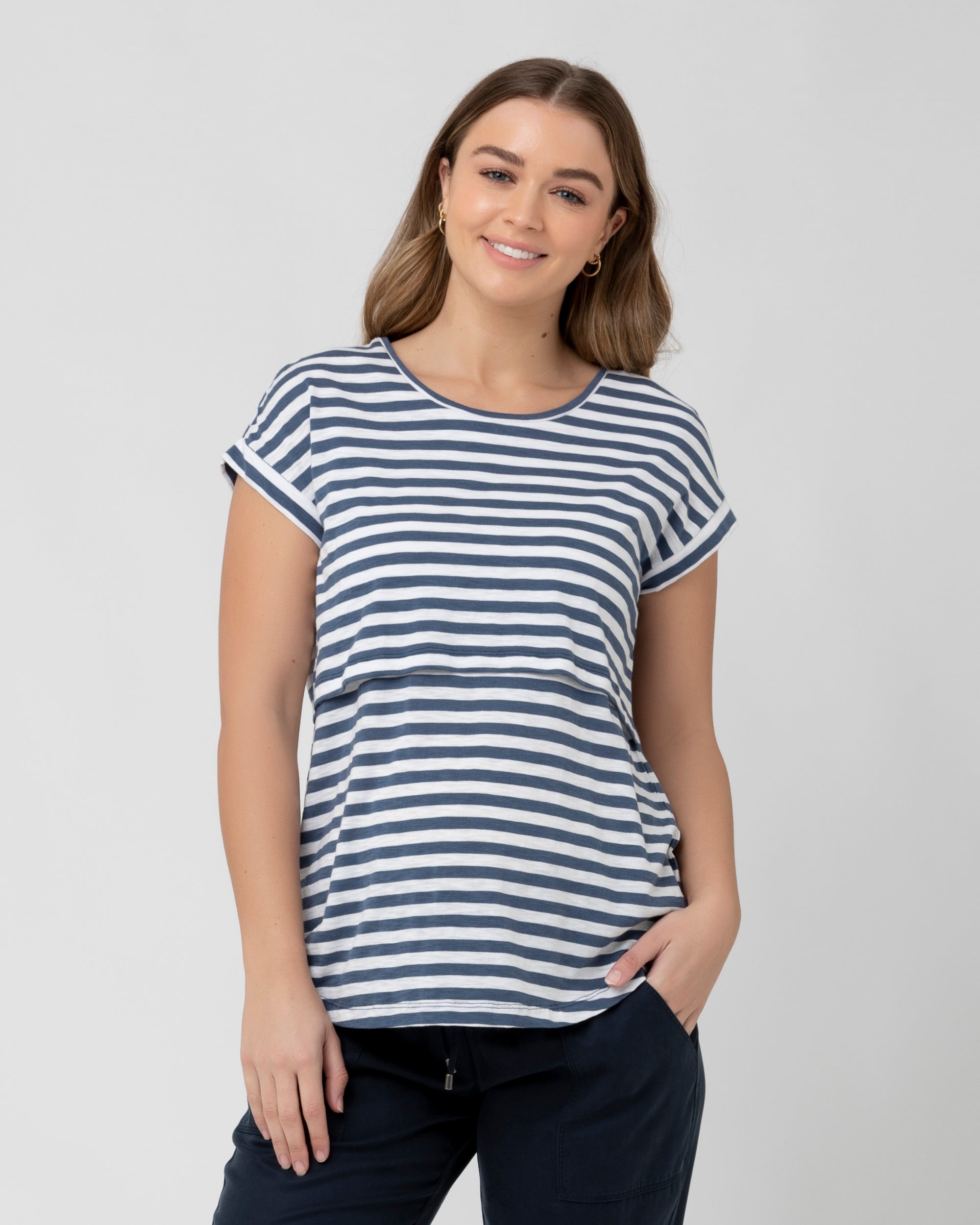 Lionel Nursing Tee Washed Indigo / White