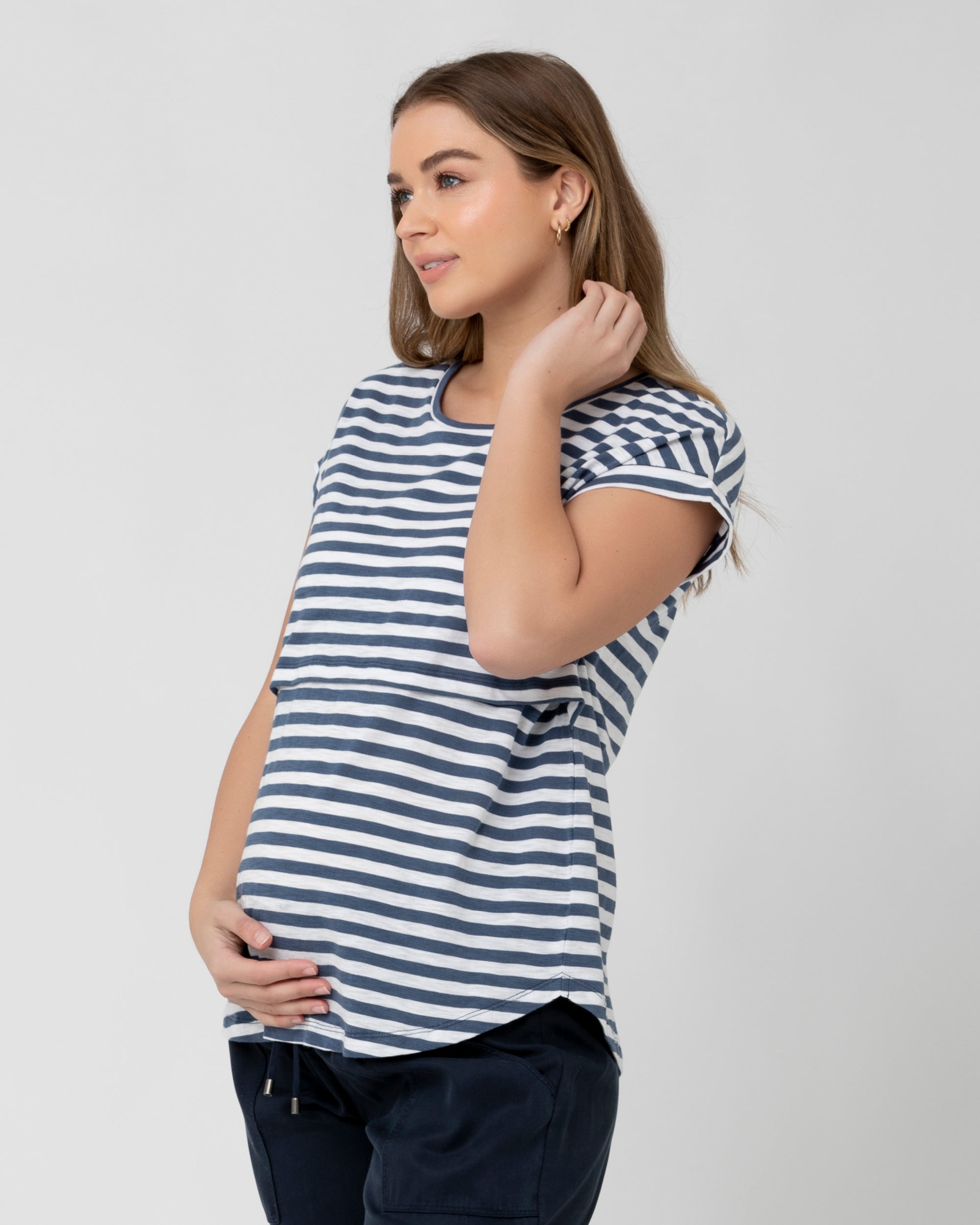 Lionel Nursing Tee Washed Indigo / White